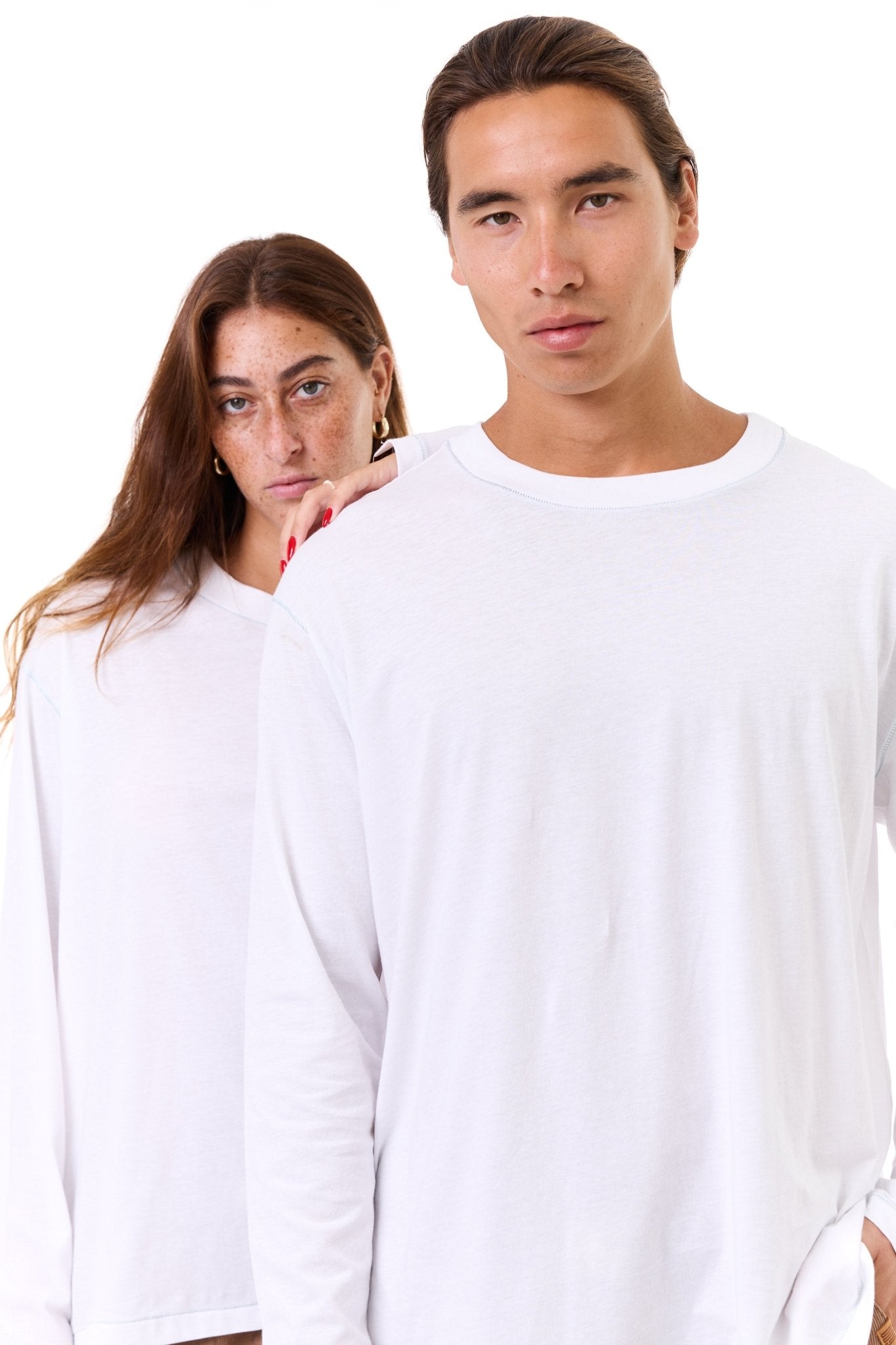 White - stitches long sleeves - GONSURFING