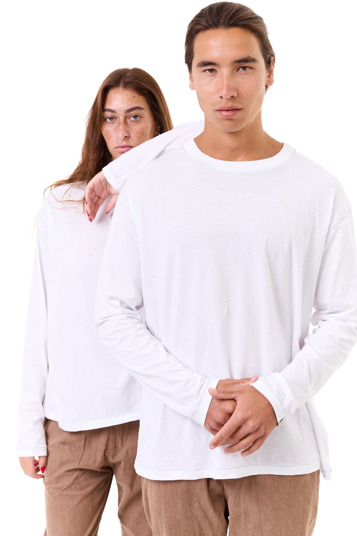 White - stitches long sleeves - GONSURFING