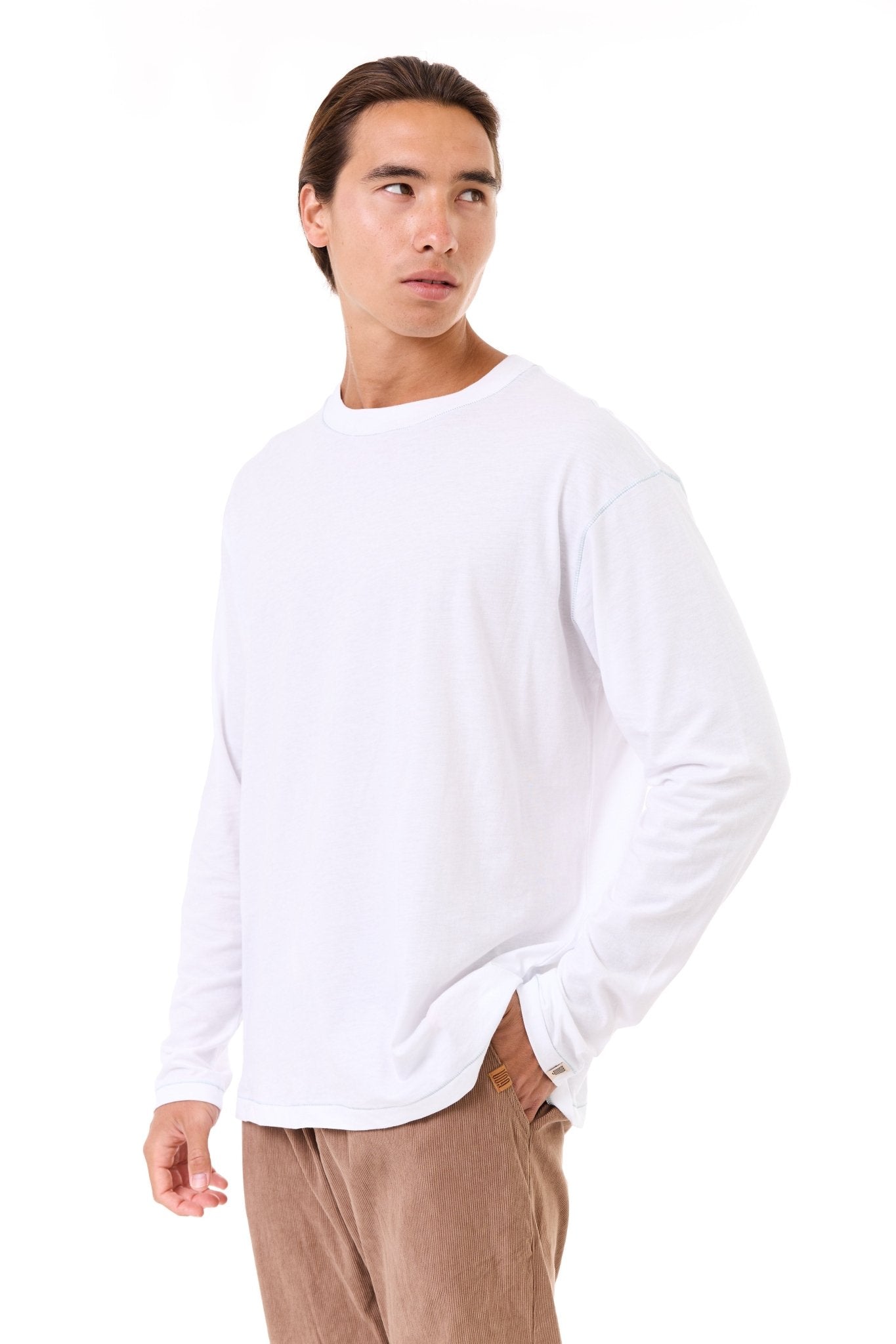 White - stitches long sleeves - GONSURFING