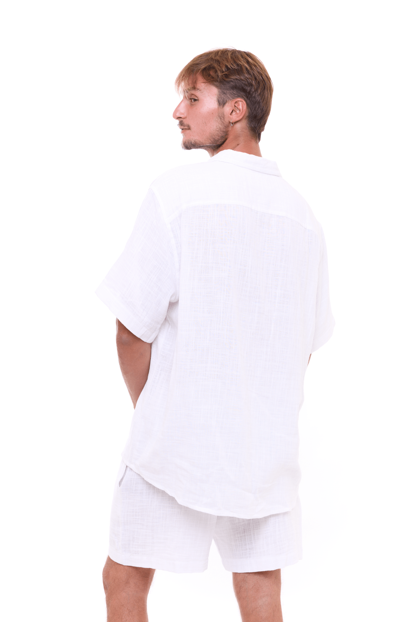 White texture - Unisex Oversize Cotton Shirt - GONSURFING