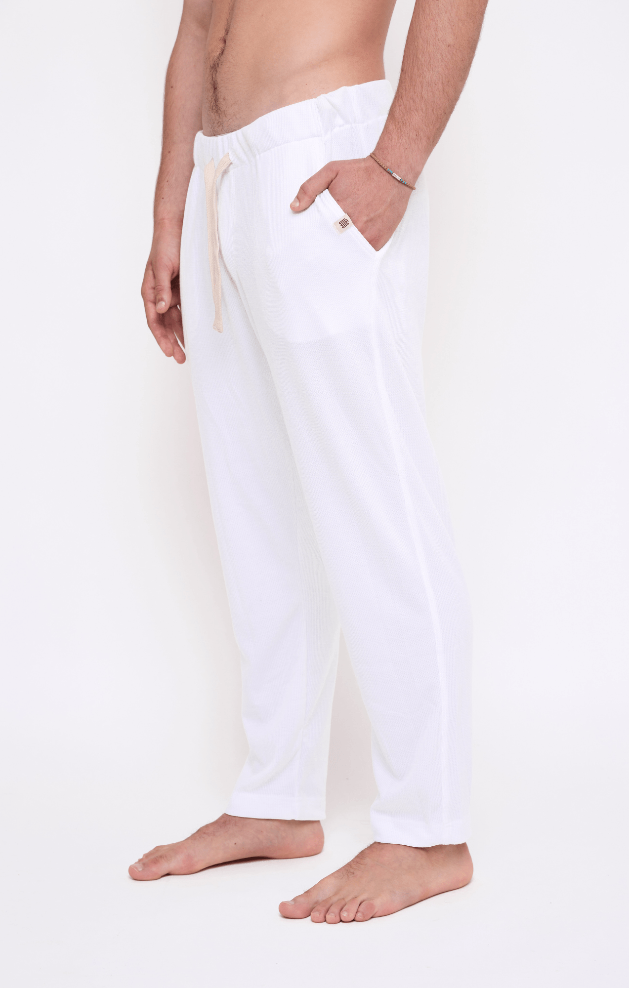 White - Waffle Unisex Long Pants - GONSURFING