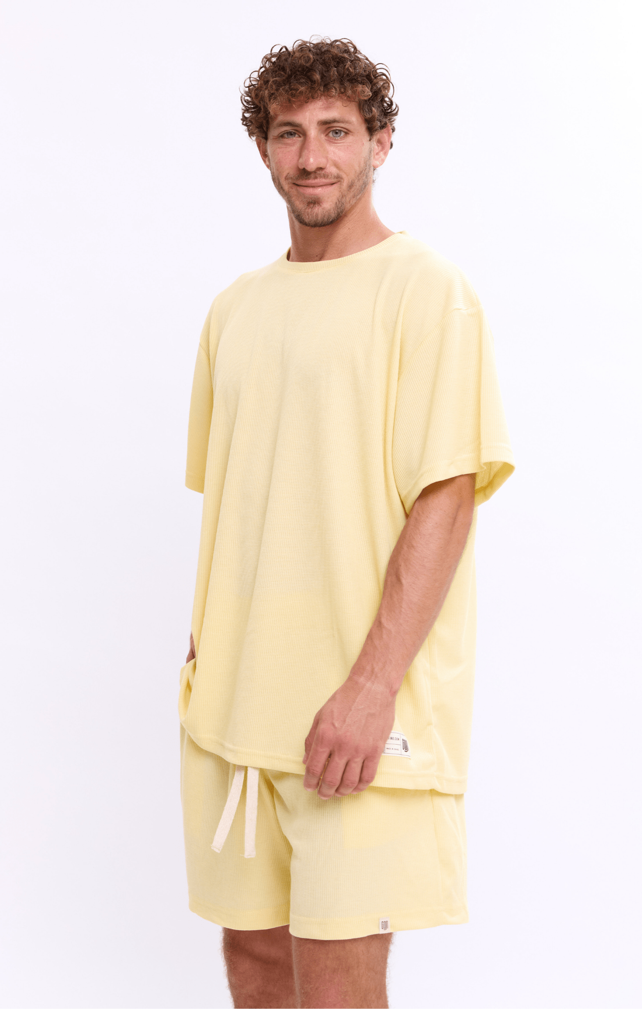 Yellow - Waffle T-Shirt - GONSURFING