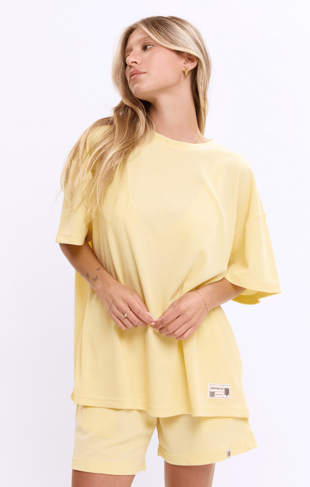 Yellow - Waffle T-Shirt - GONSURFING