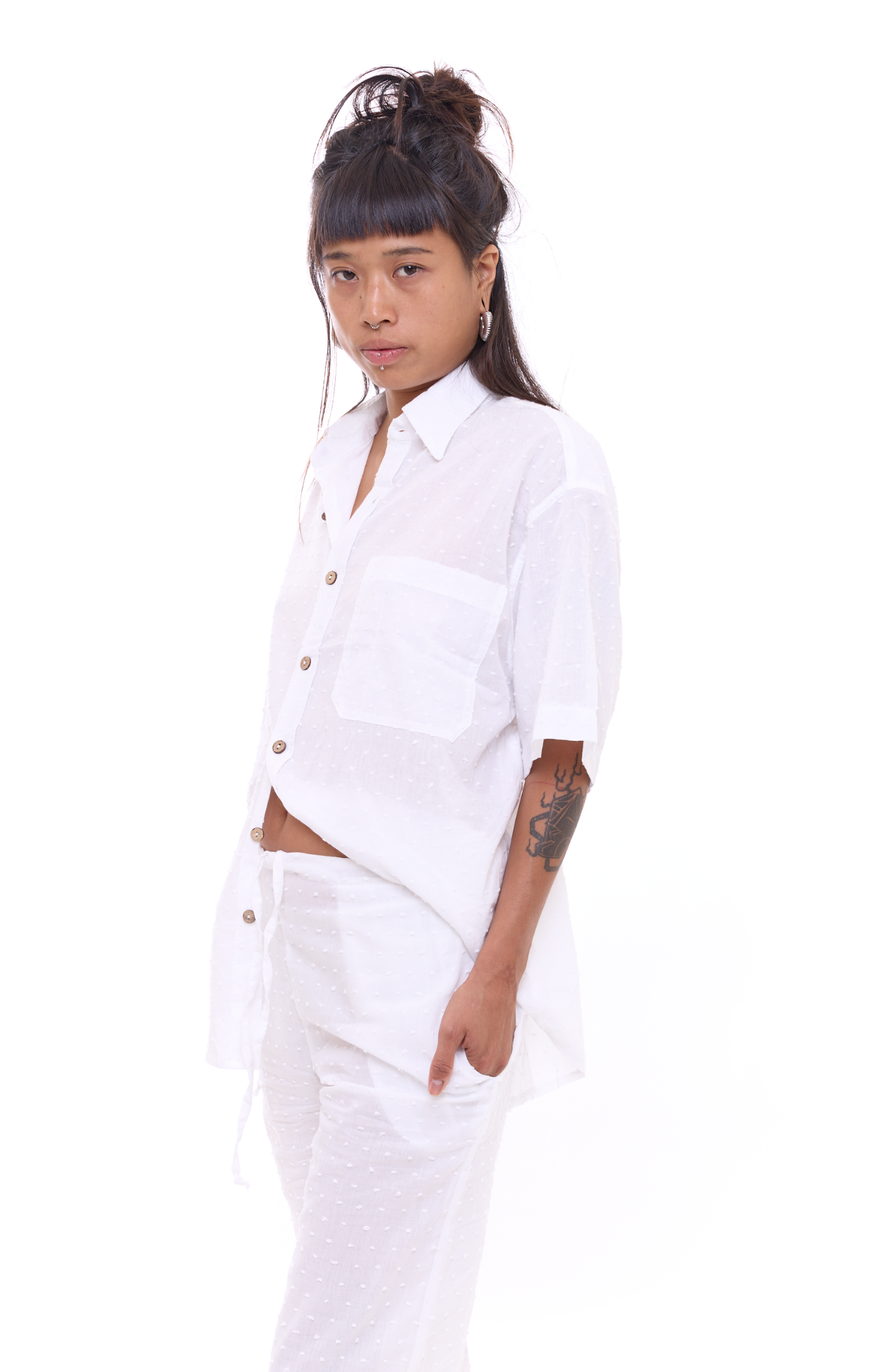 White Points - Unisex Oversize Cotton Shirt