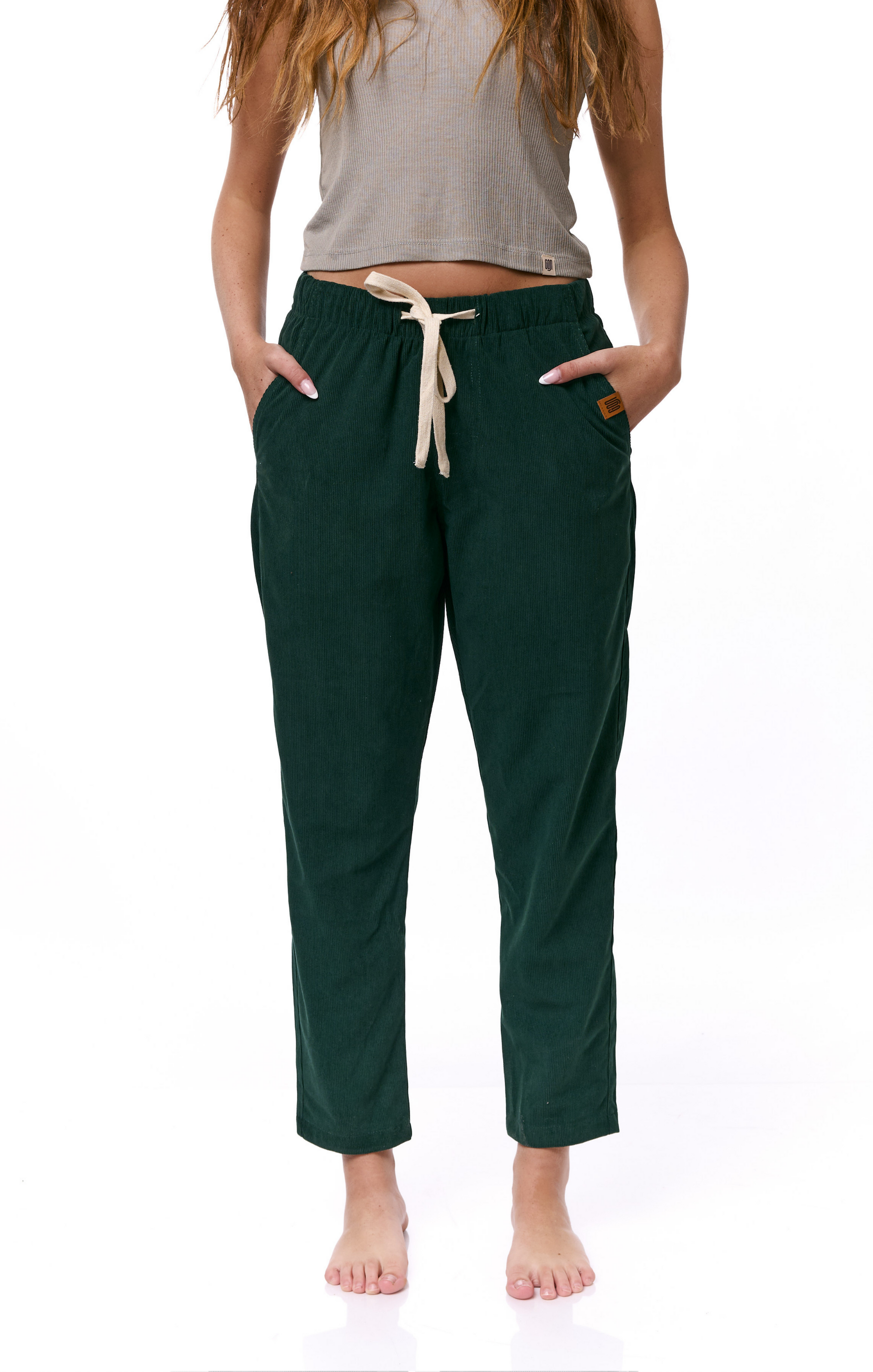 Bottle Green- Corduroy Long Pants