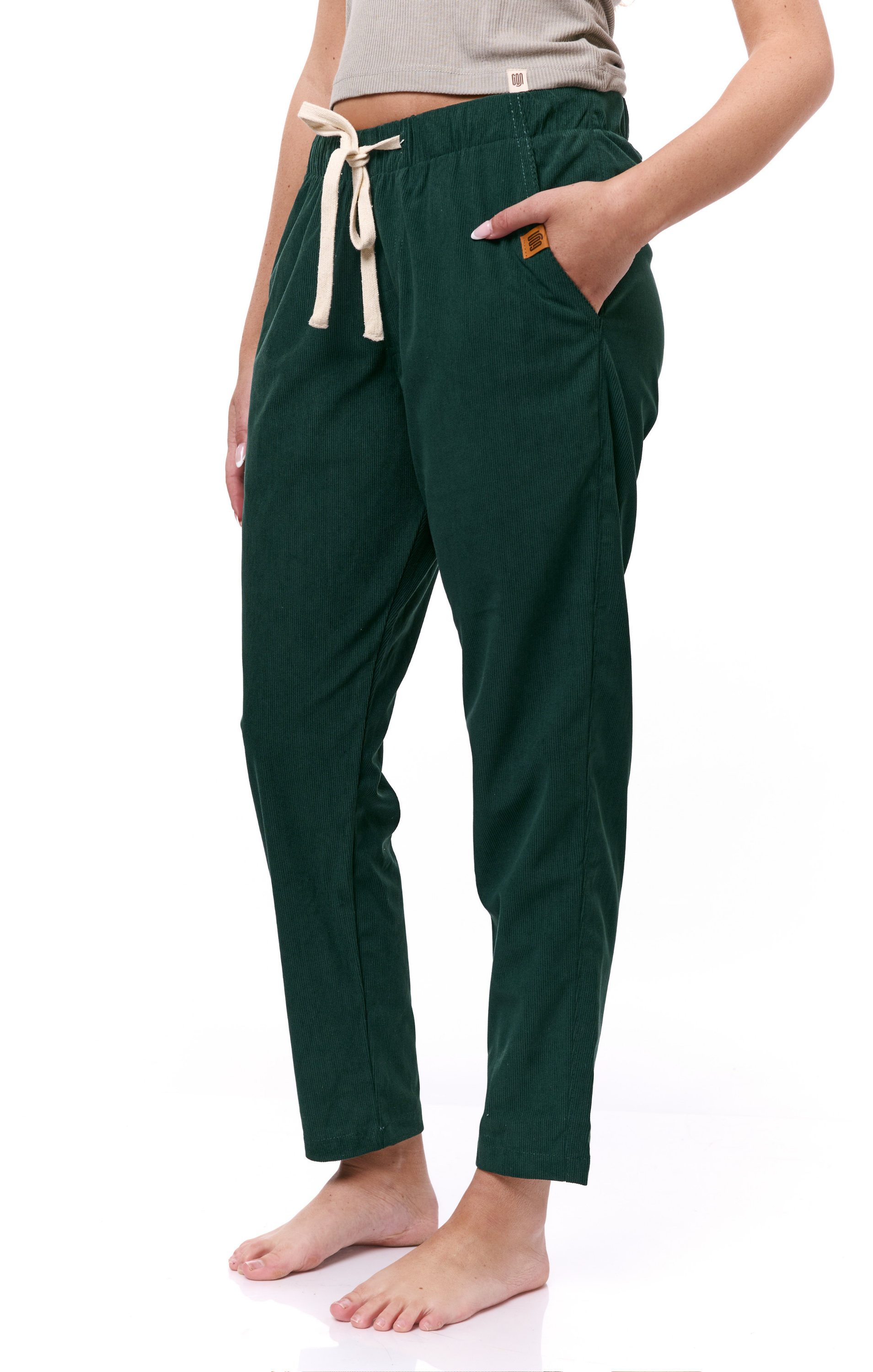 Bottle Green- Corduroy Long Pants