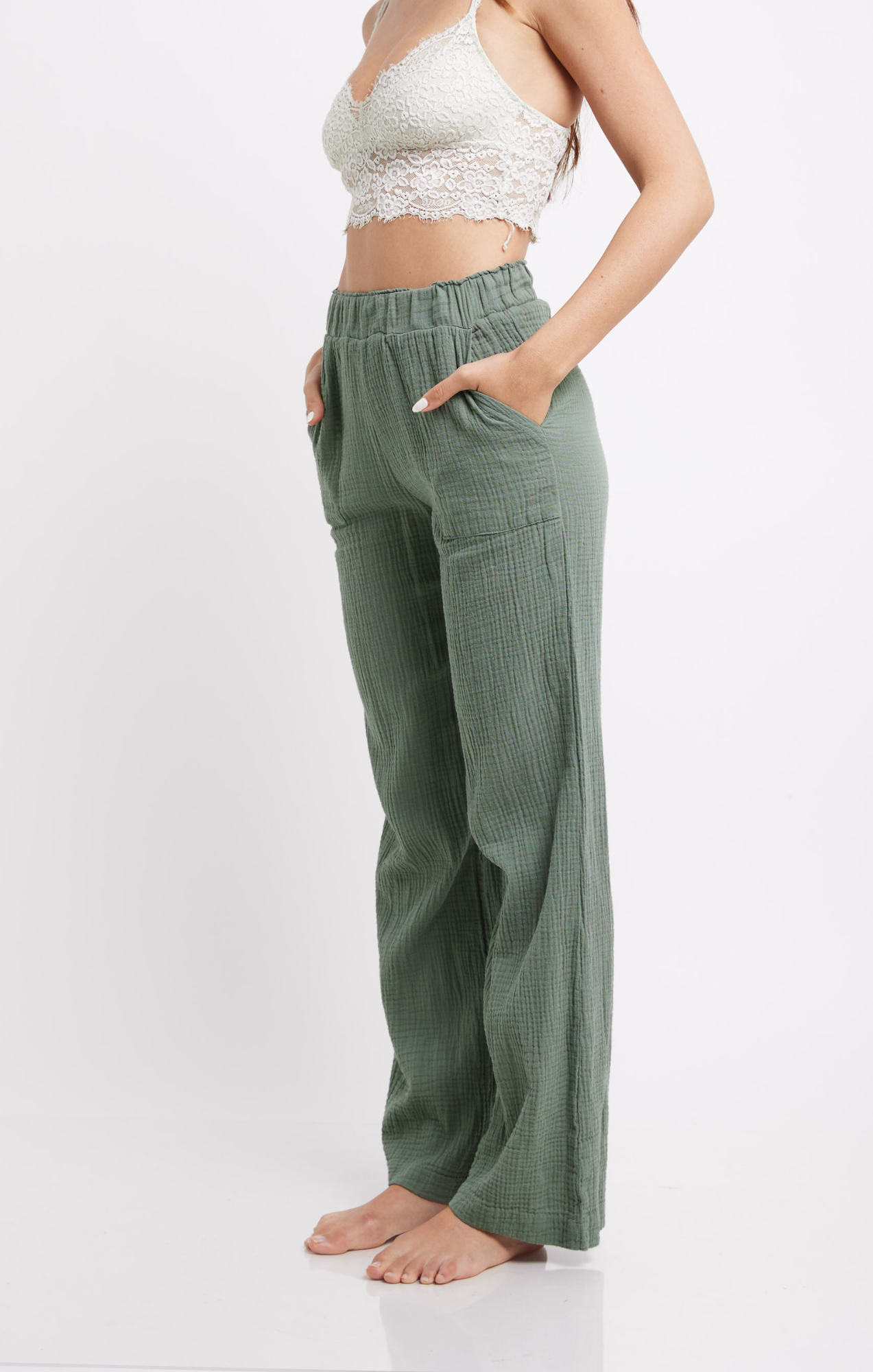 Gray Green -Woman Long Pants Tetra