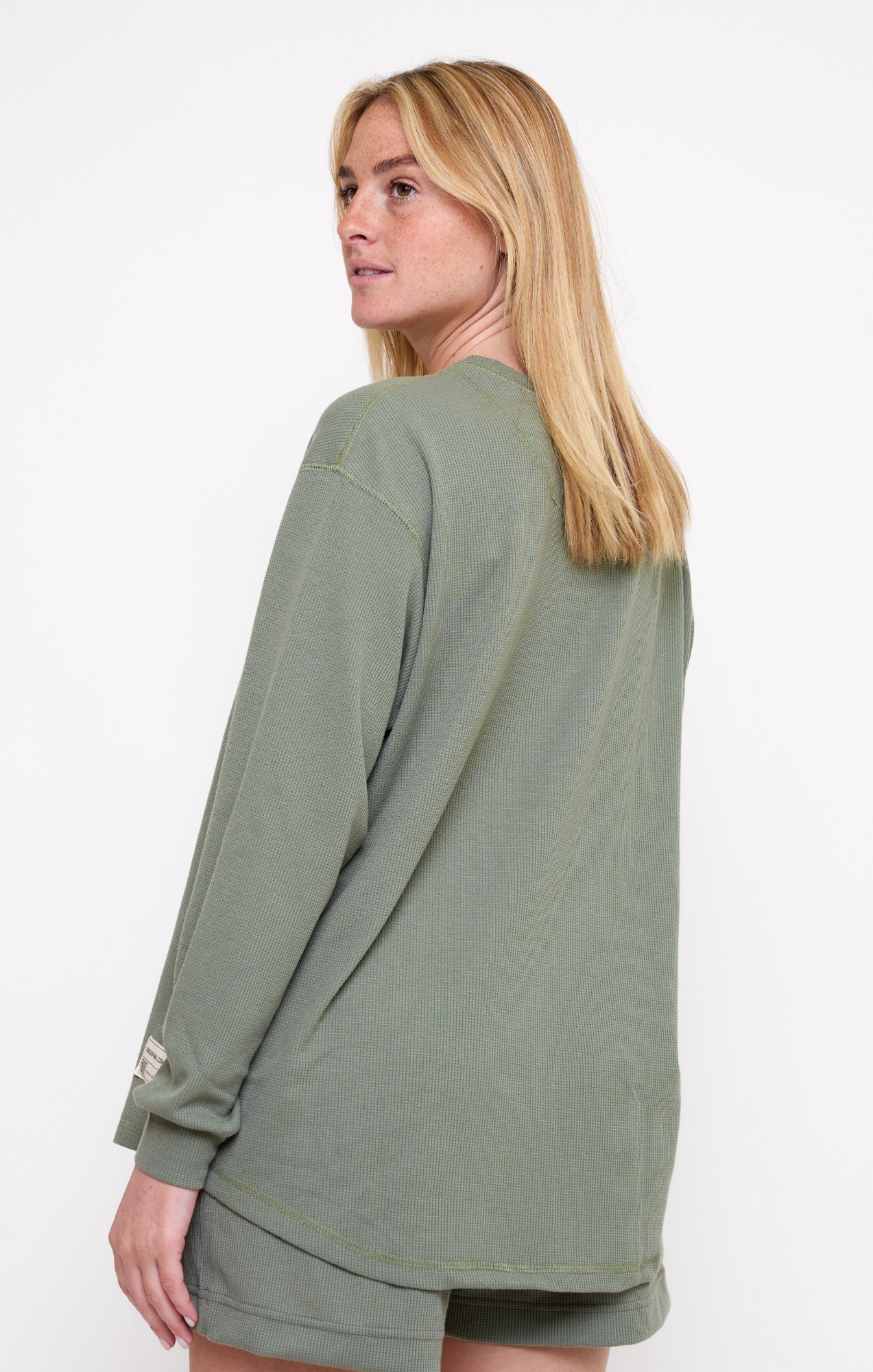 Green- Waffle Long Shirt