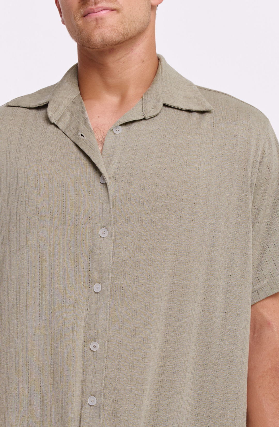 Olive pointill- Buttoned shirt
