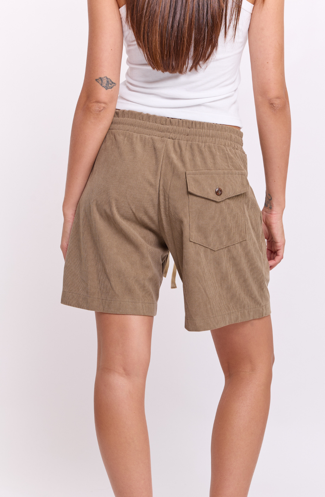 Khaki - Corduroy Shorts