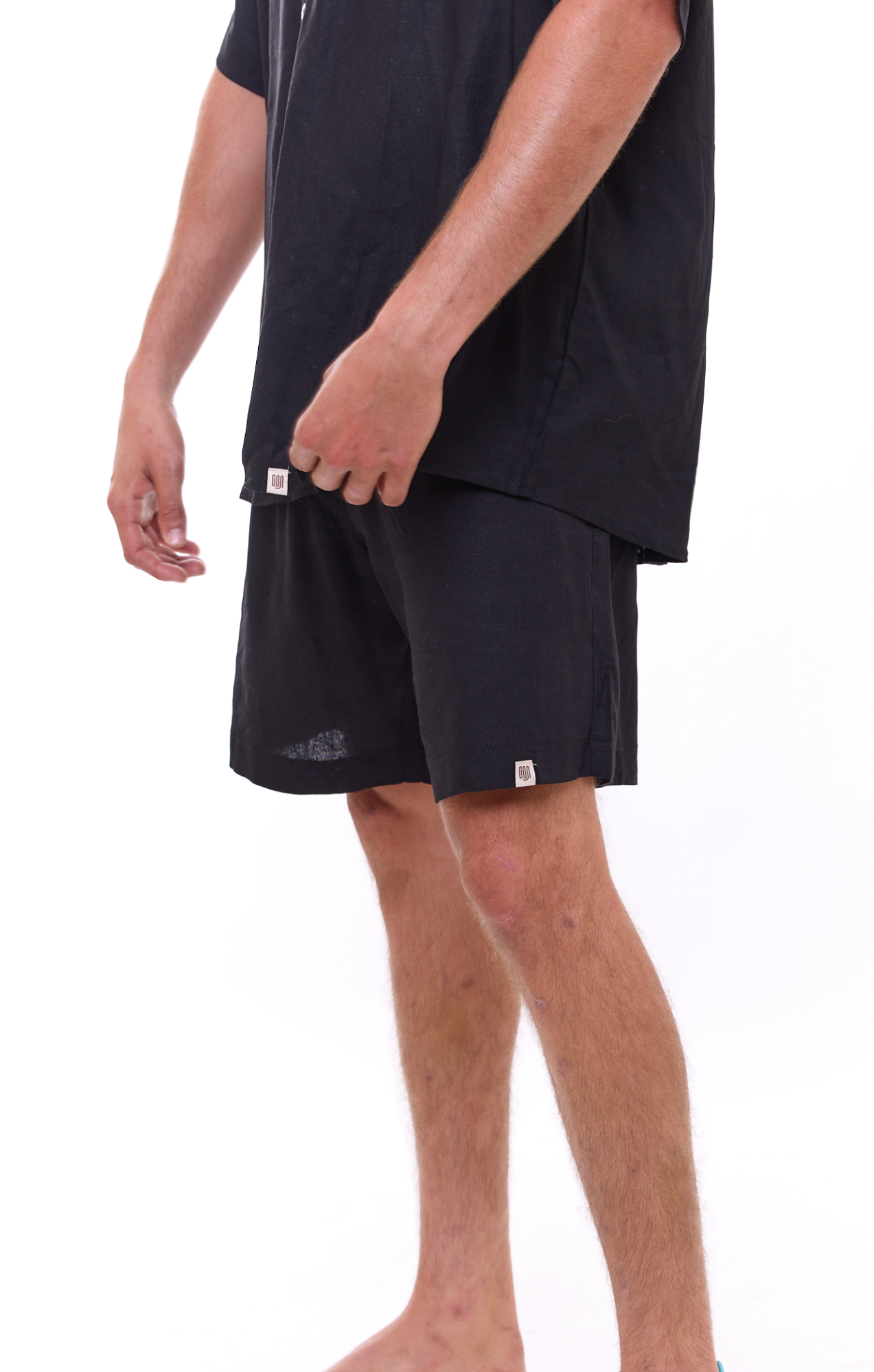 Black - Unisex Linen Shorts