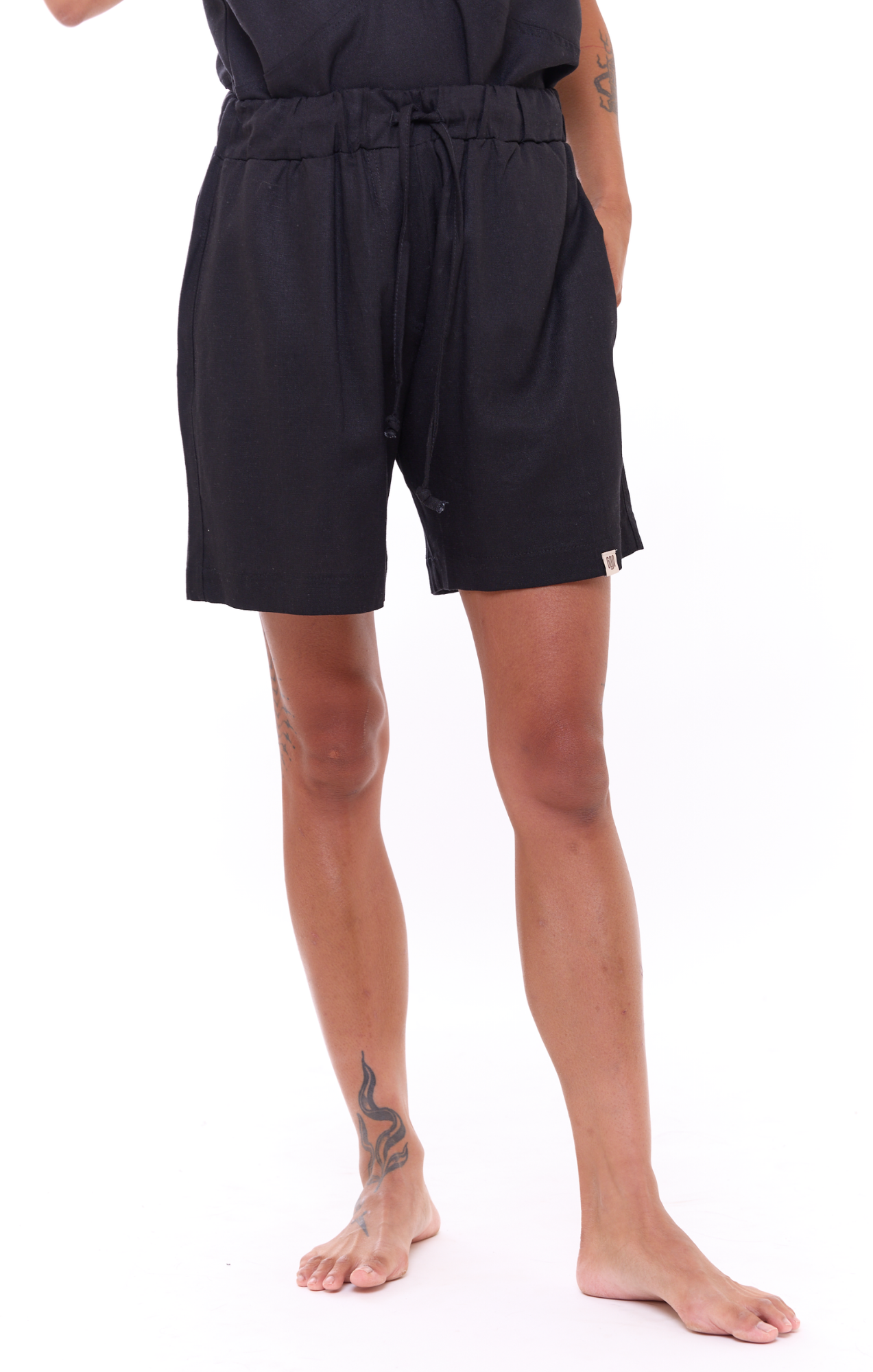 Black - Unisex Linen Shorts