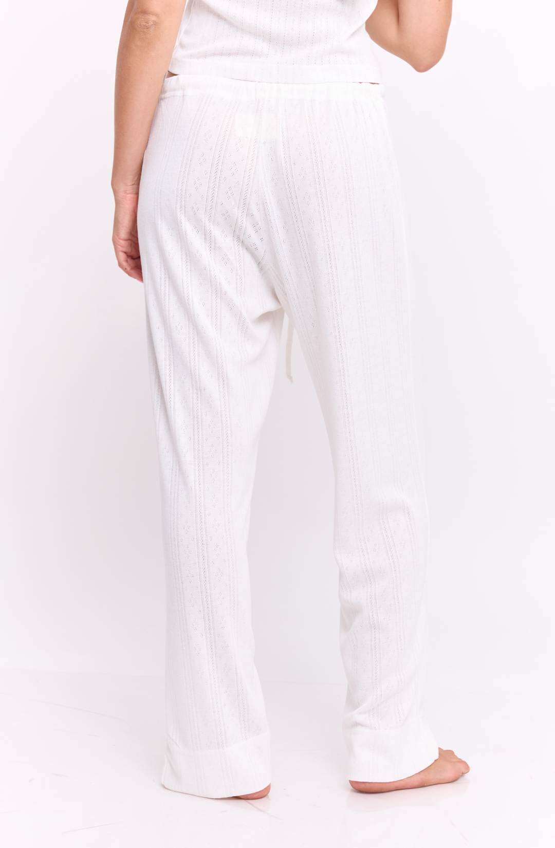 Off white pointeil- long pants