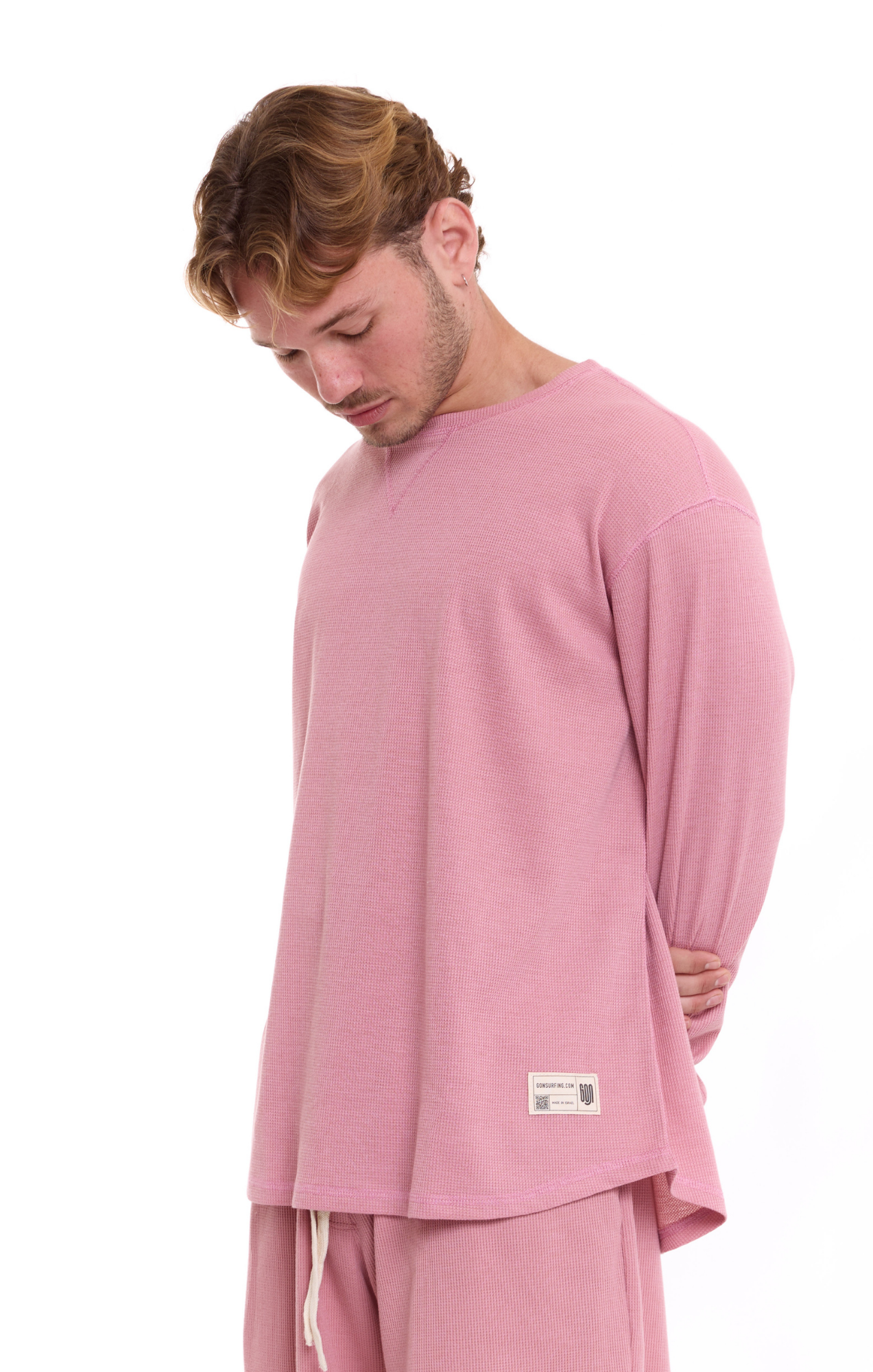 Light Pink - Waffle Long Shirt