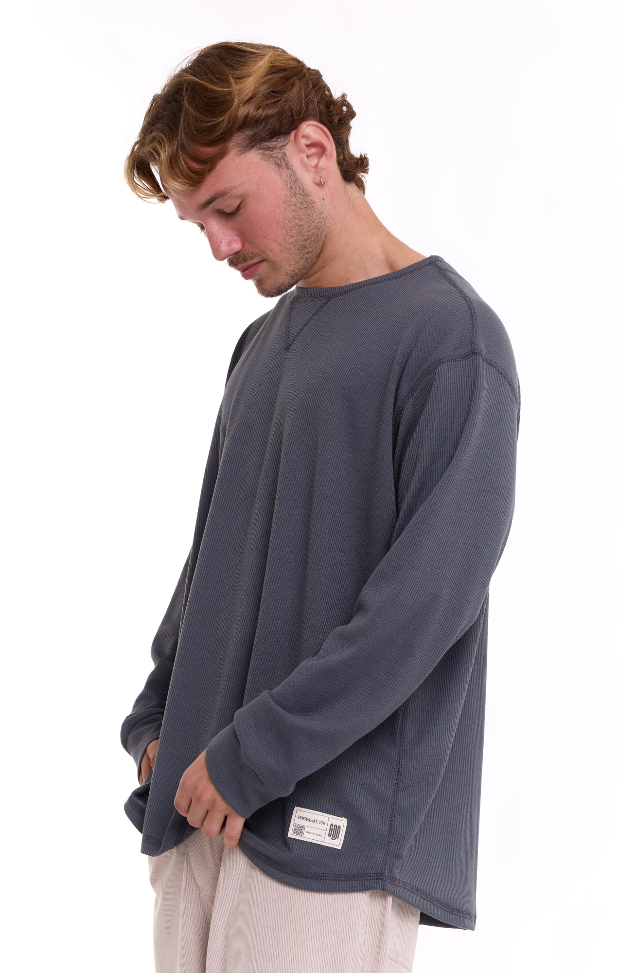 Dark gray - Waffle Long Shirt