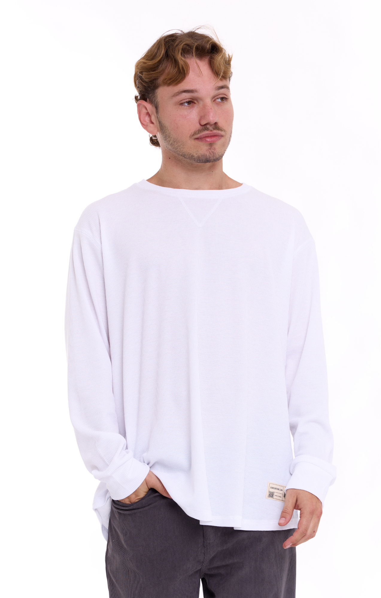 White- Waffle Long Shirt