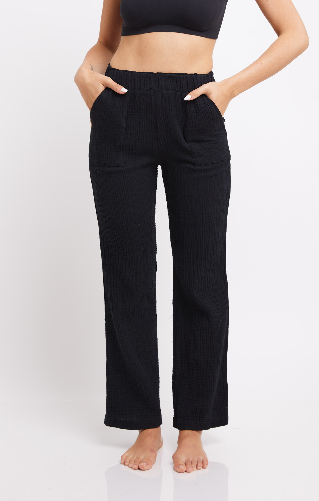 Black - Woman Long Pants Tetra