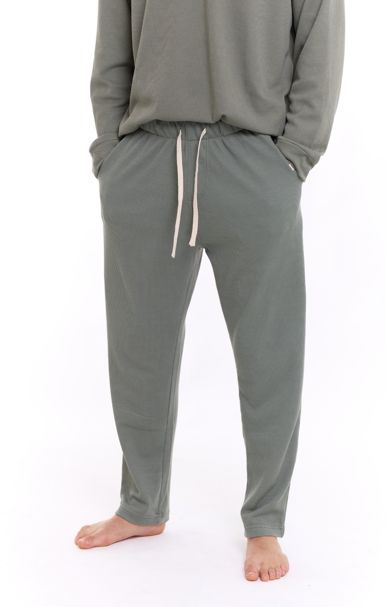 Green - Waffle Unisex Long Pants