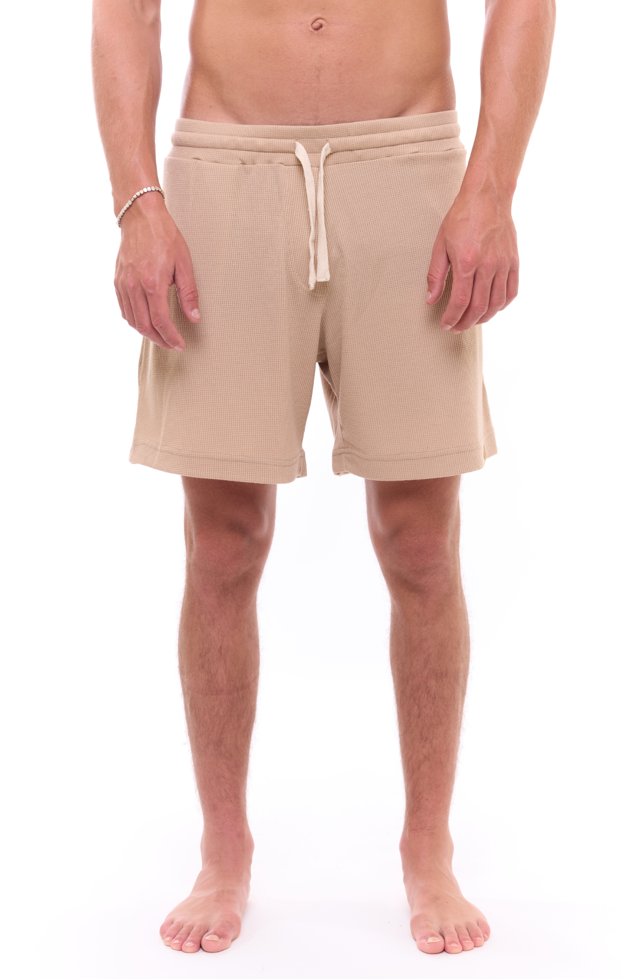 Beige - Waffle Unisex Shorts