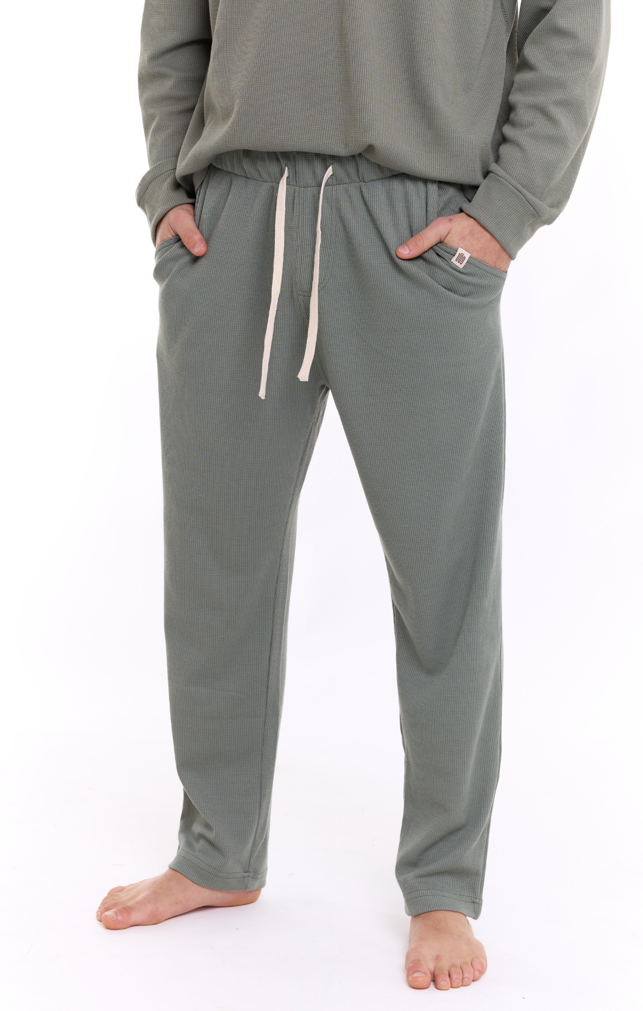 Green - Waffle Unisex Long Pants