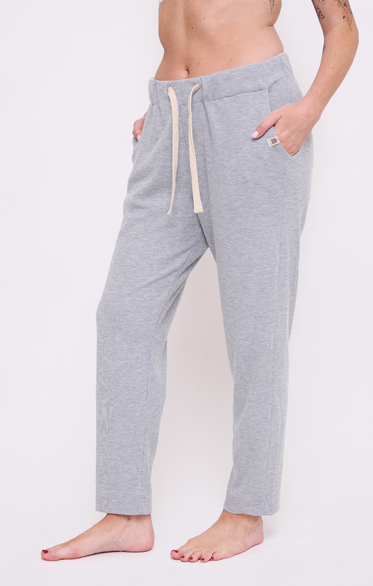 Gray - Waffle Unisex Long Pants