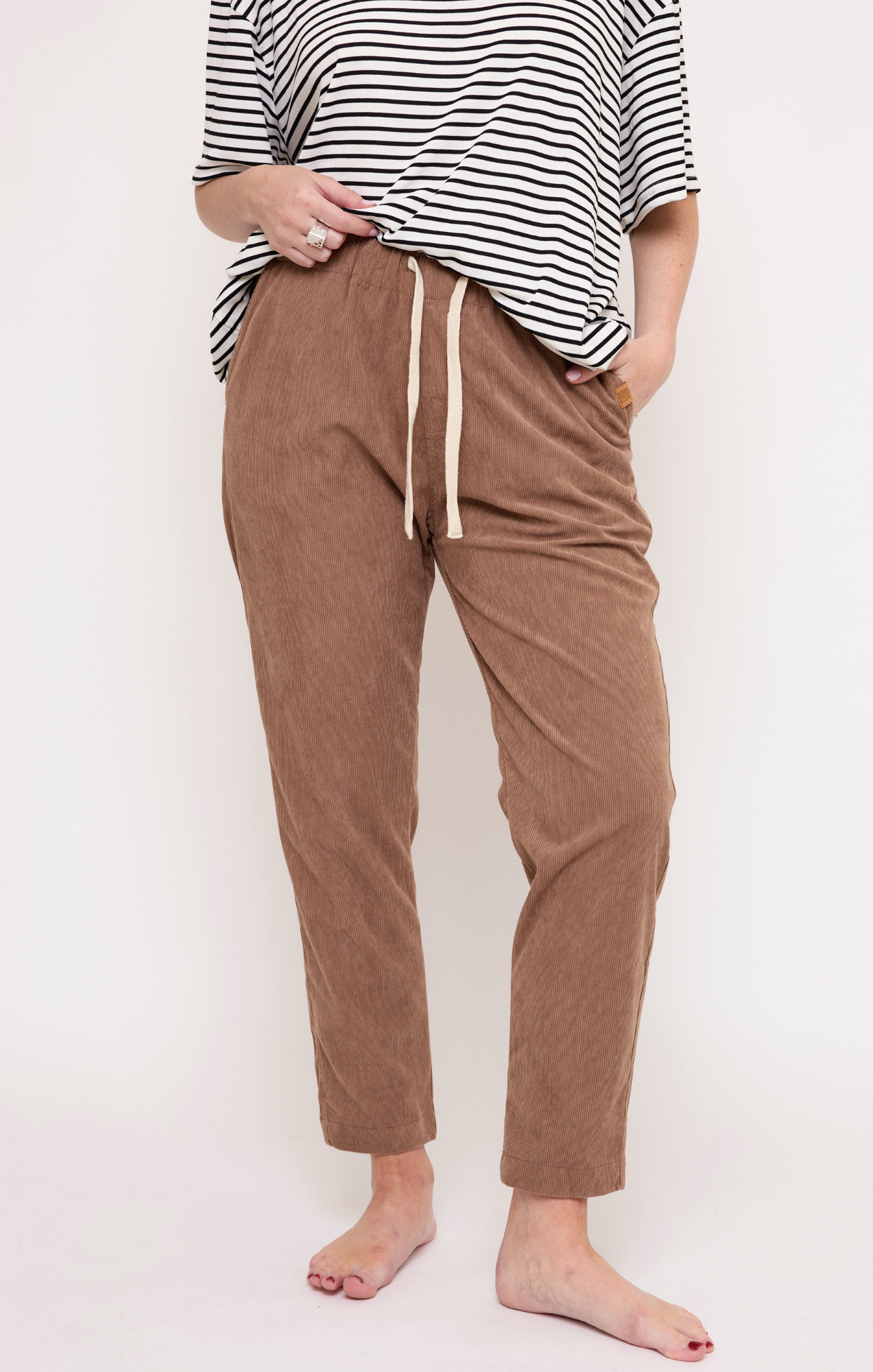 Khaki  - Corduroy Long Pants