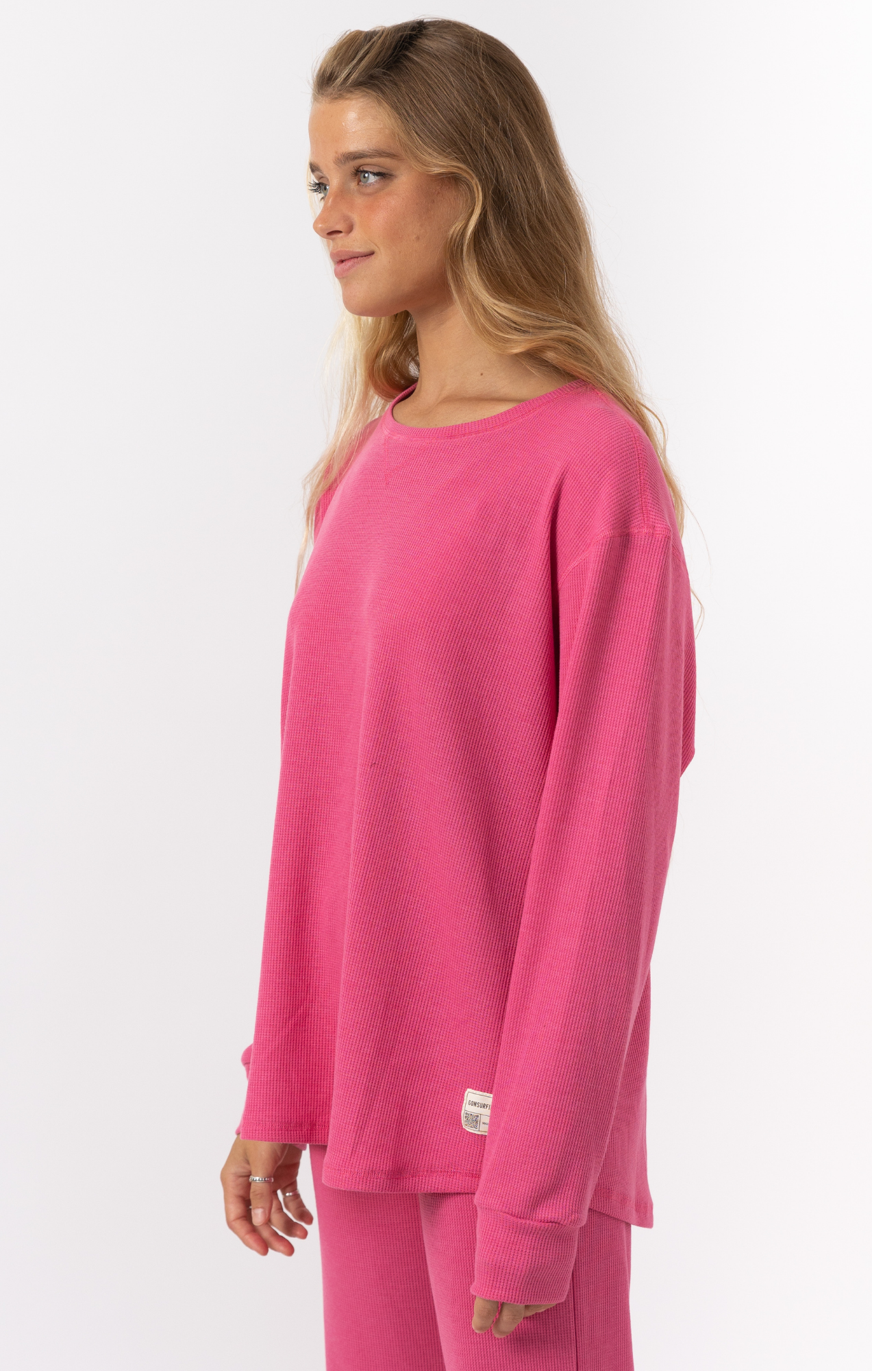 Pink - Waffle Long Shirt