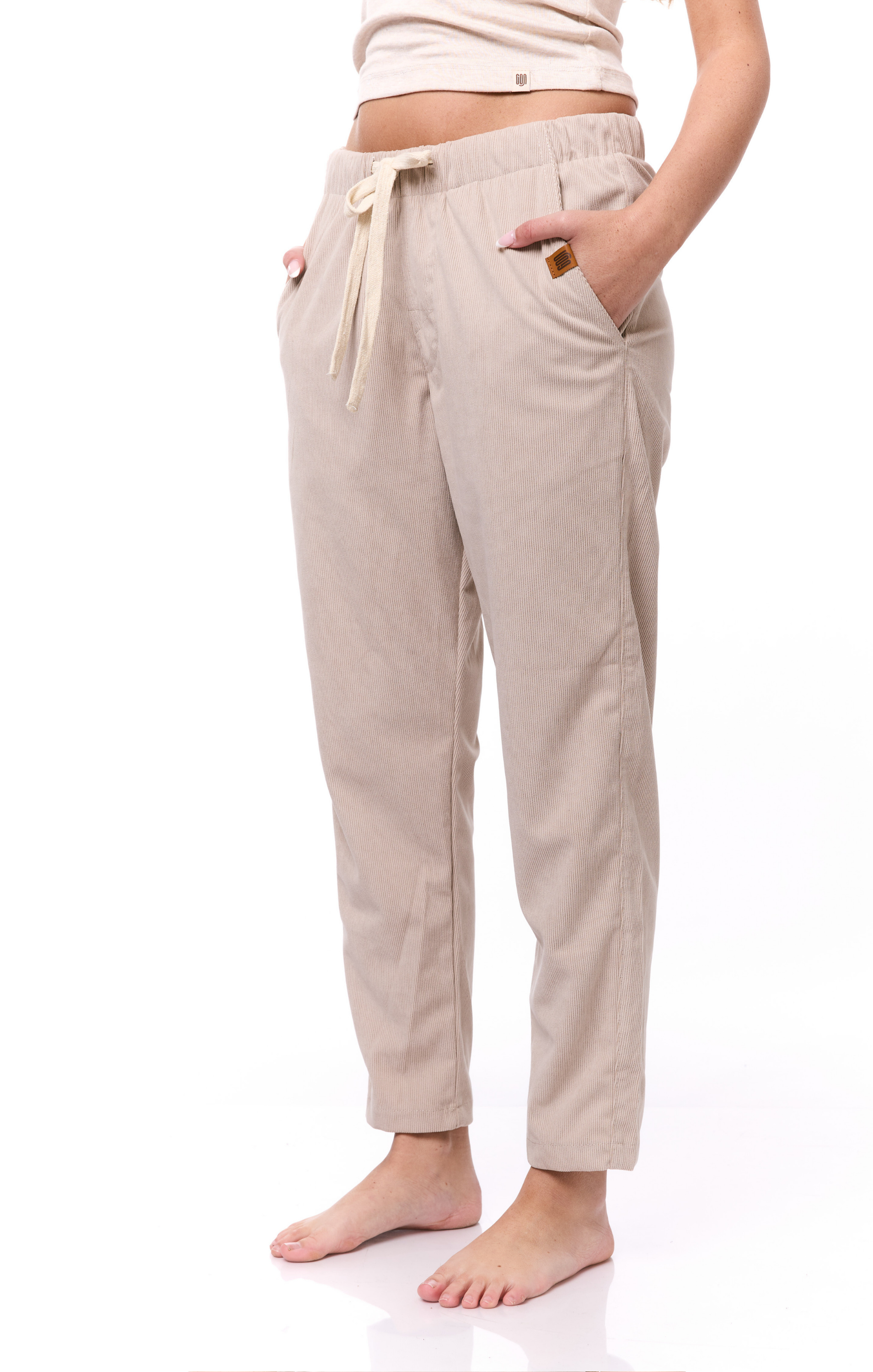 Cream - Corduroy Long Pants