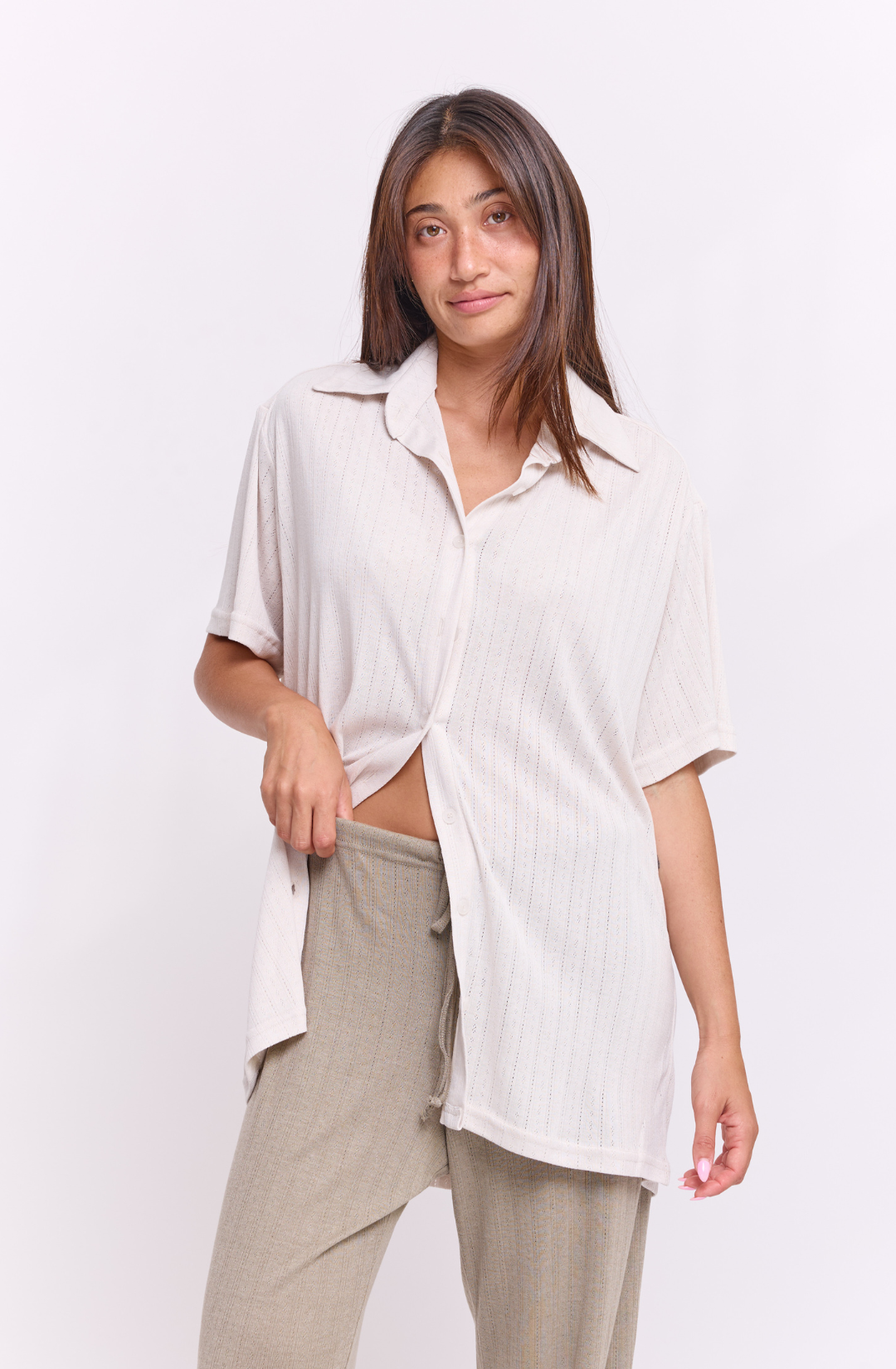 Stone pointill- Buttoned shirt