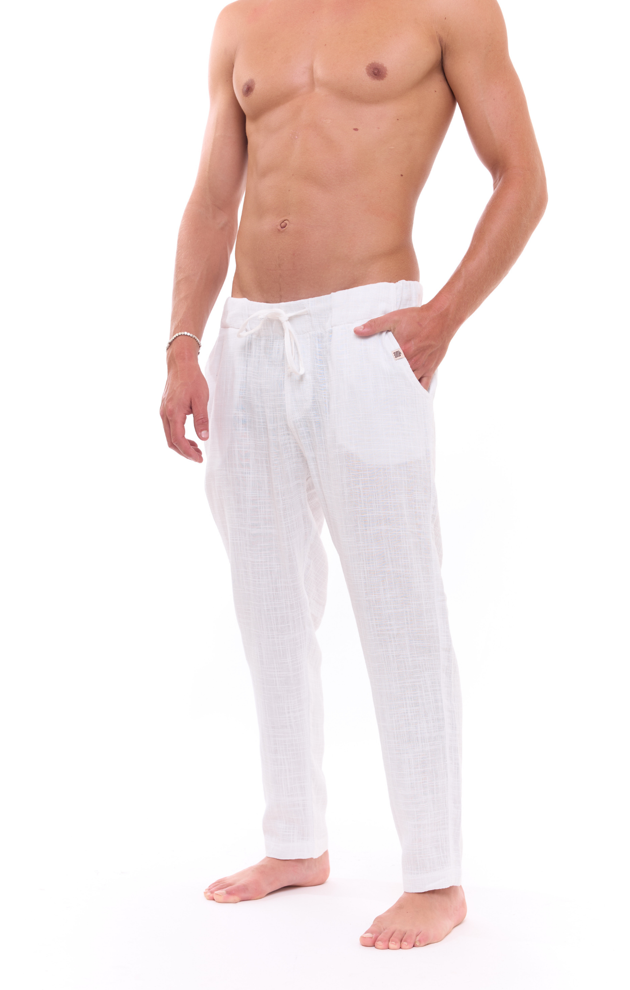 White texture - Cotton Long Pants