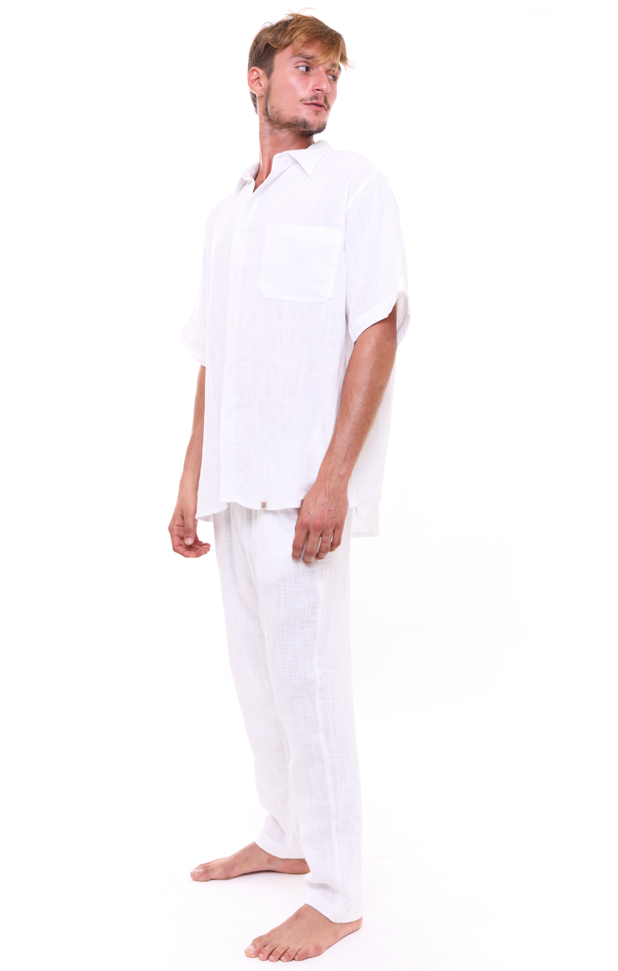 White texture - Cotton Long Pants