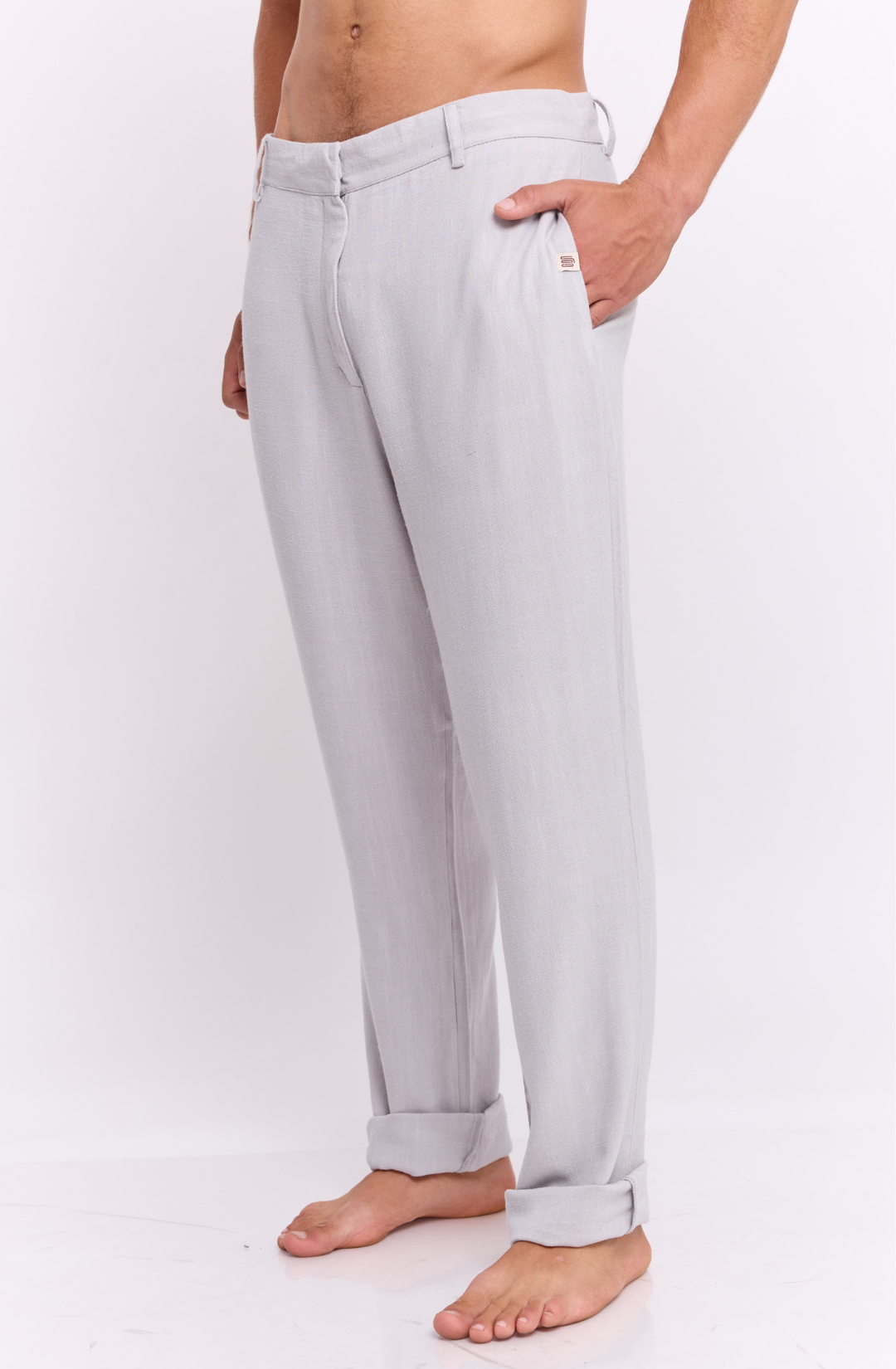 Gray - Linen Long Pants