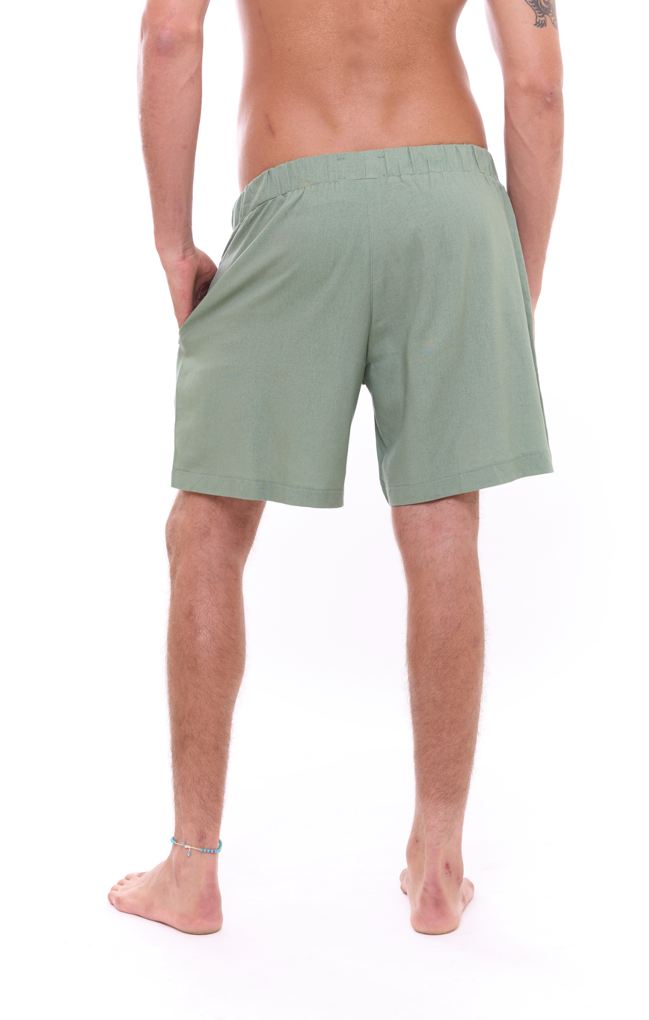 Green - Unisex Linen Shorts