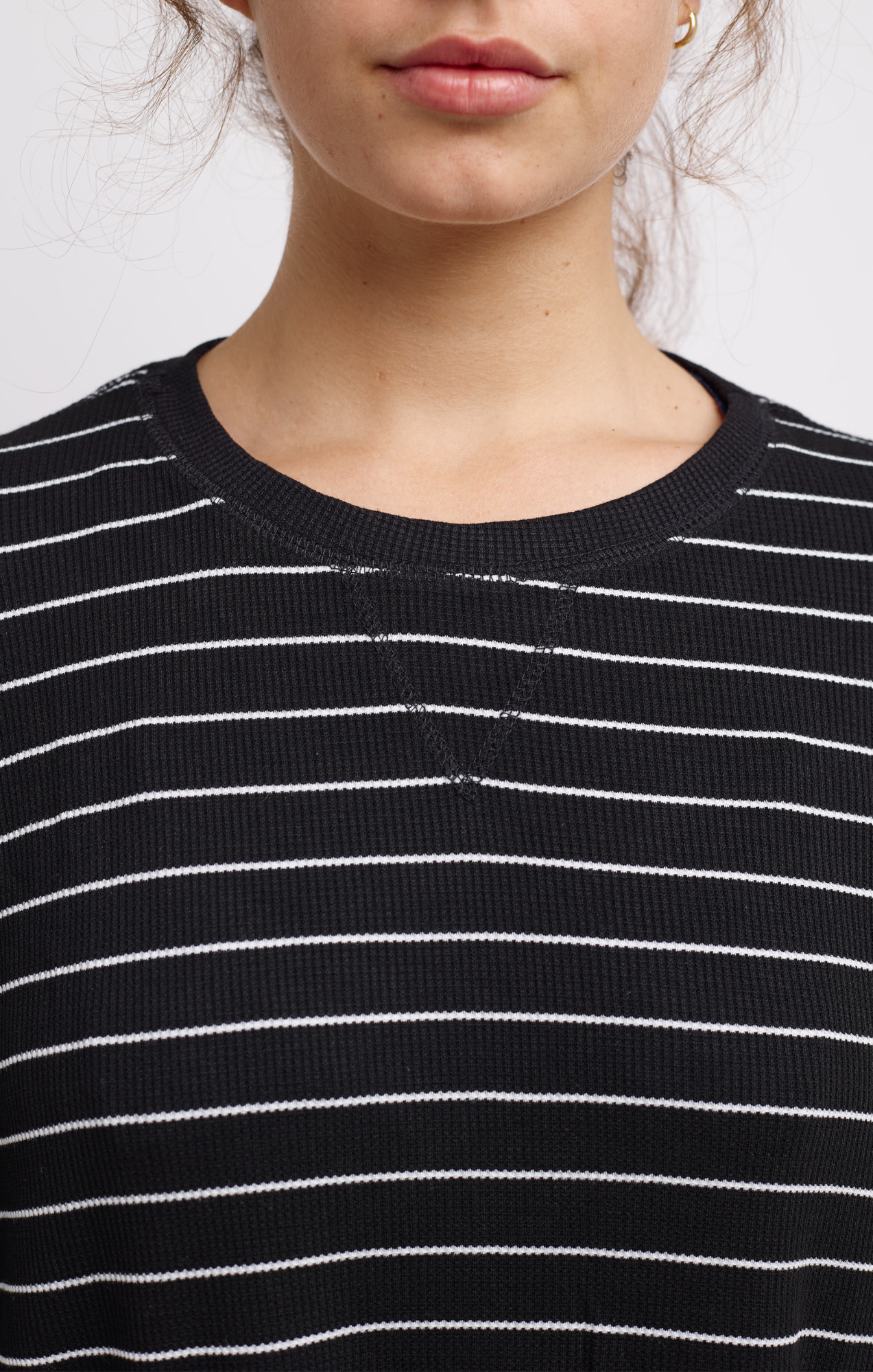 Black Stripes  -  Waffle Long Sleeve Shirts