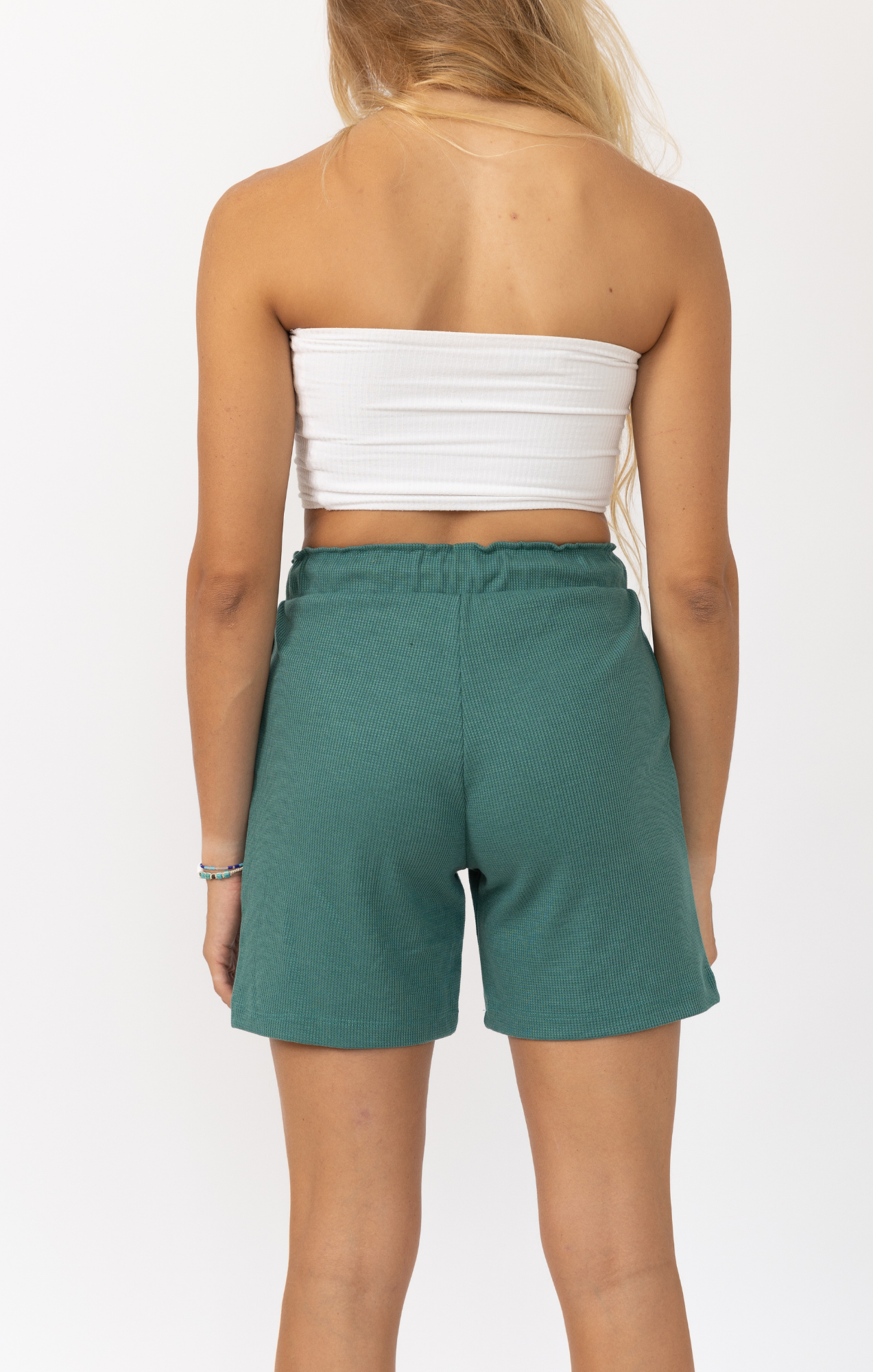 Turquoise - Woman Waffle Shorts