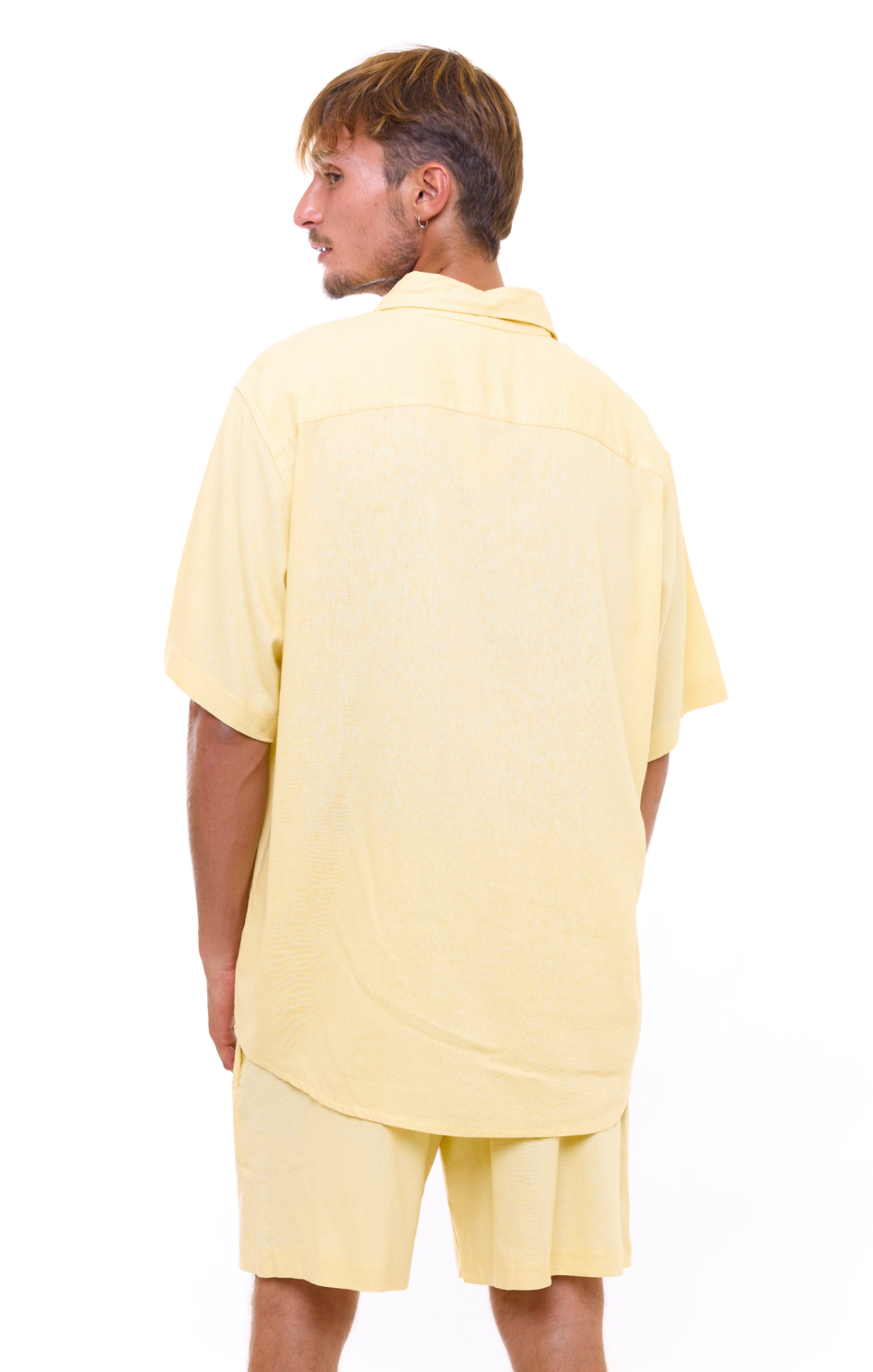 Yellow  - Unisex Oversize Linen Shirt