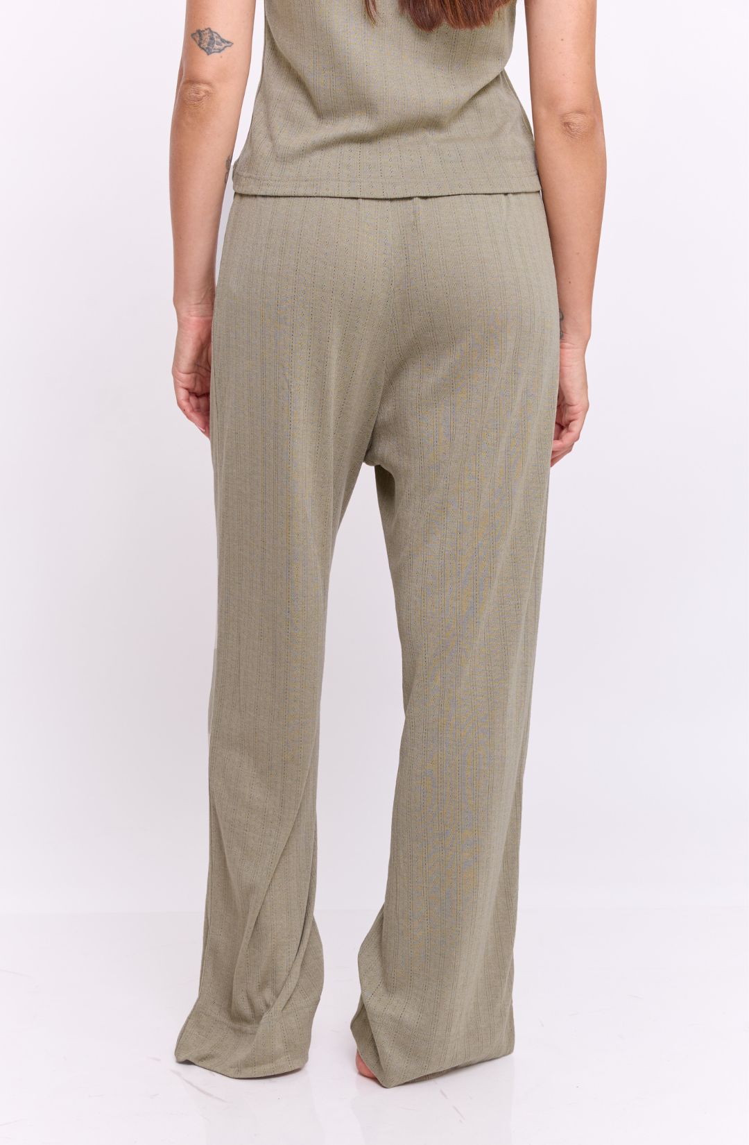 Olive pointeil- long pants