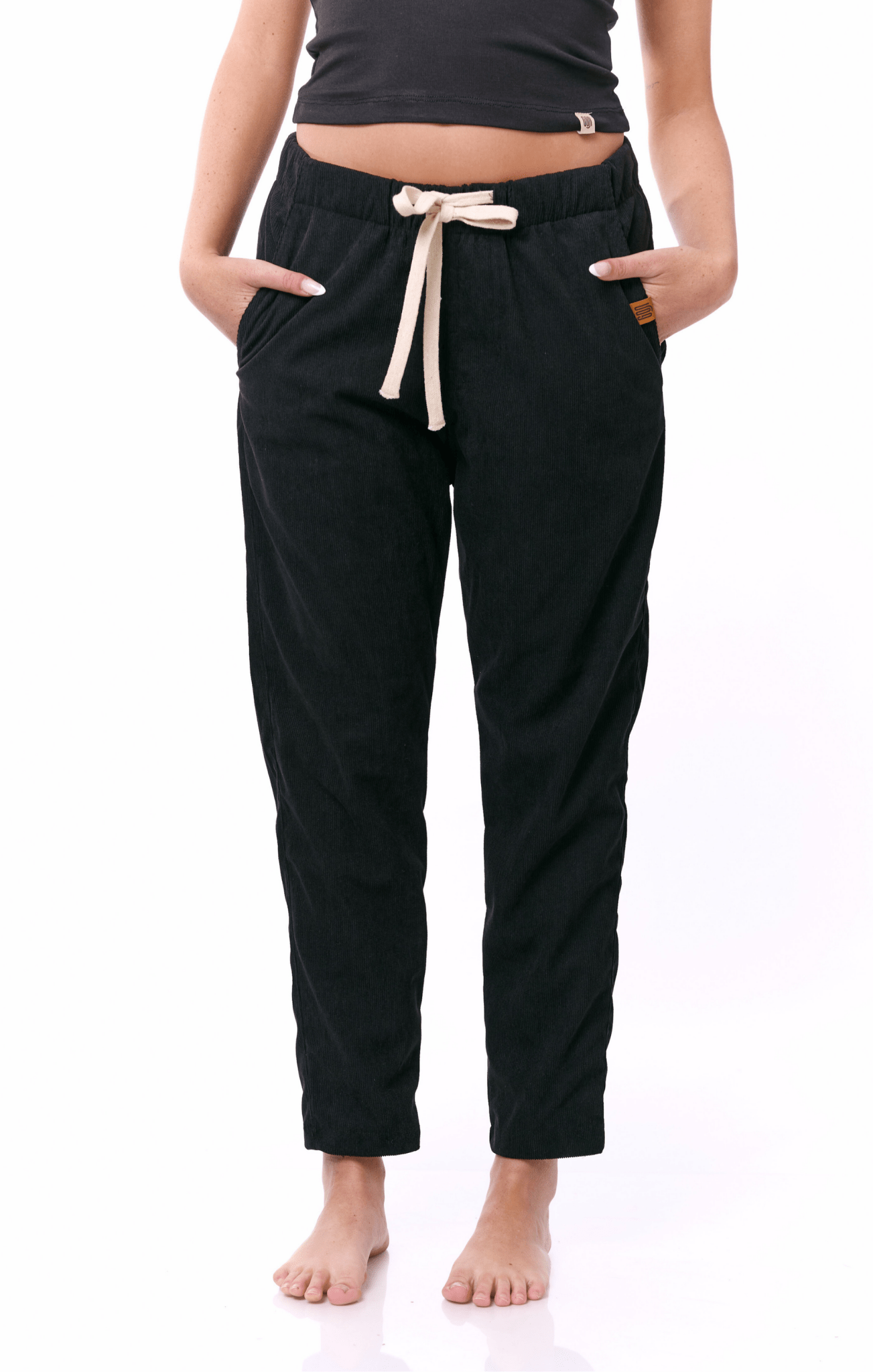 Black - Corduroy Long Pants - GONSURFING