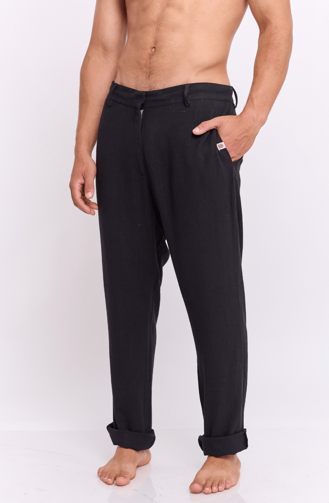 Black - Linen Long Pants - GONSURFING