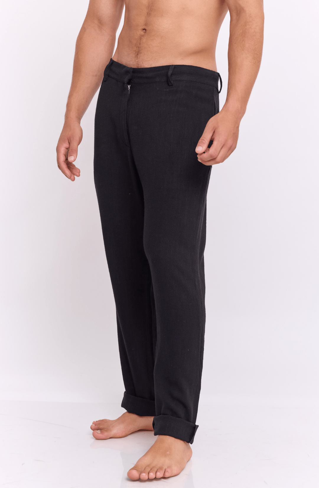 Black - Linen Long Pants - GONSURFING