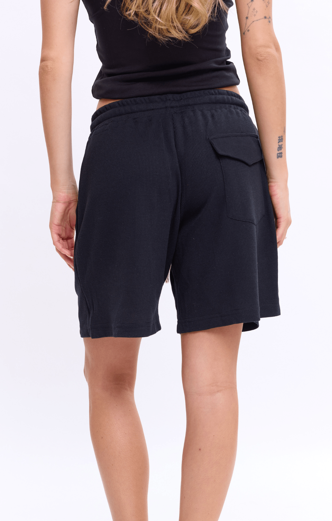 Black - Waffle Shorts - GONSURFING