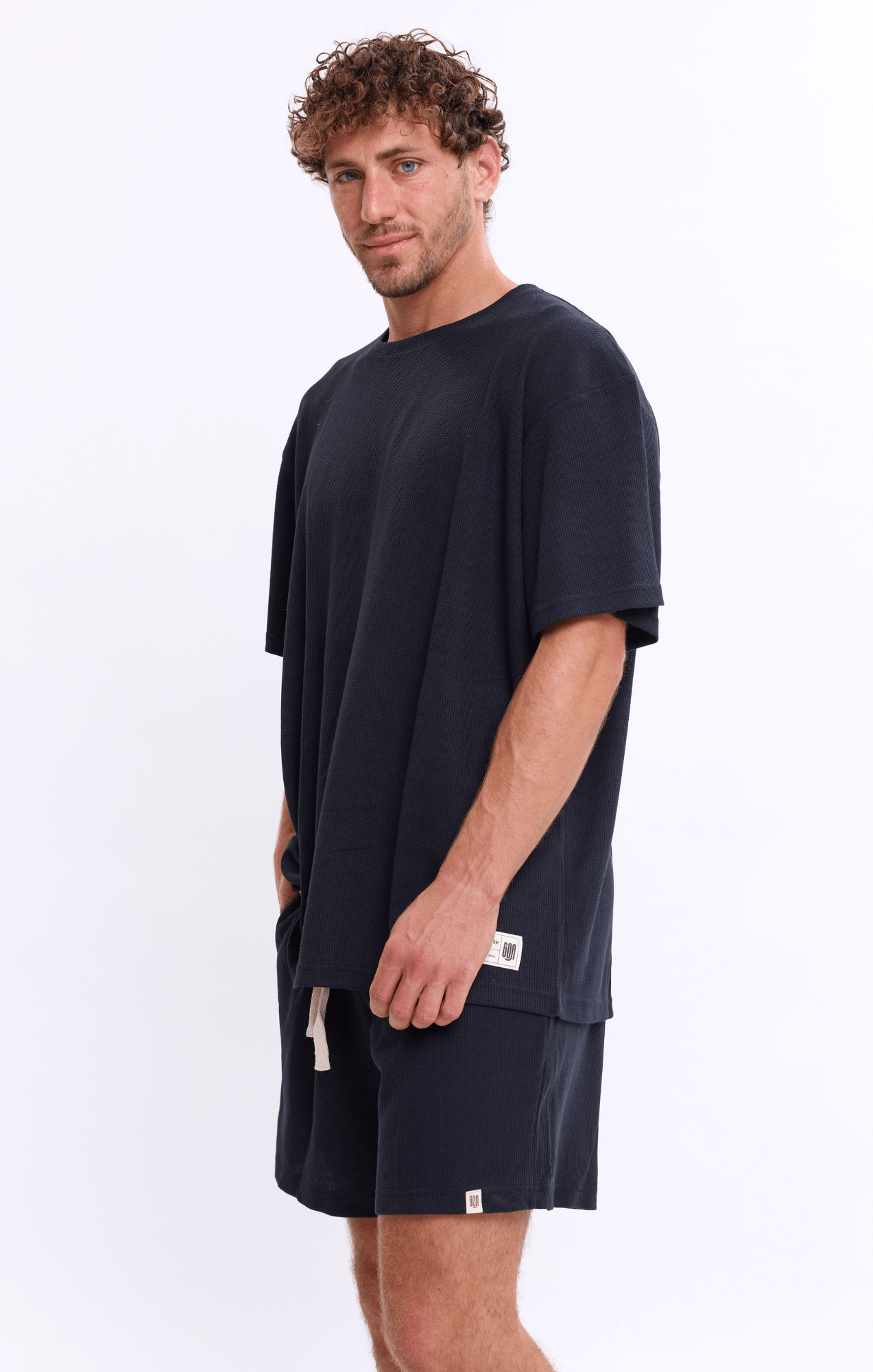 Black - Waffle T-Shirt - GONSURFING