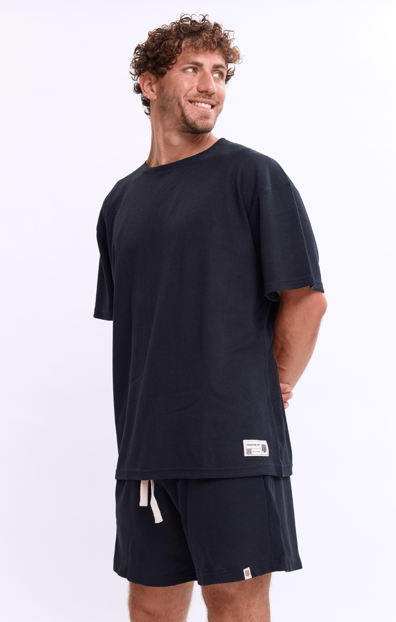 Black - Waffle T-Shirt - GONSURFING