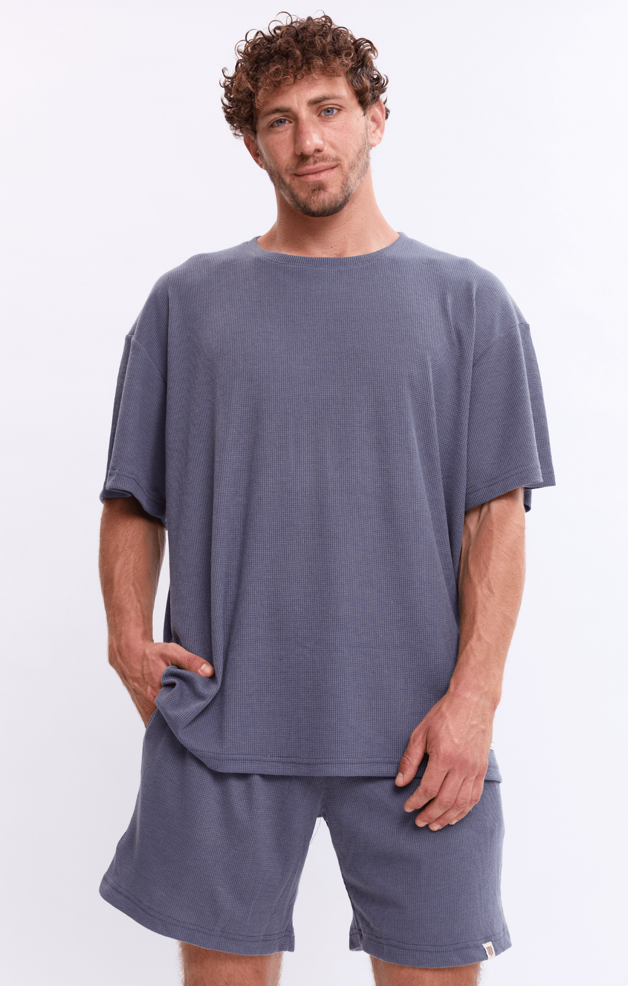 Blue - Waffle T-Shirt - GONSURFING