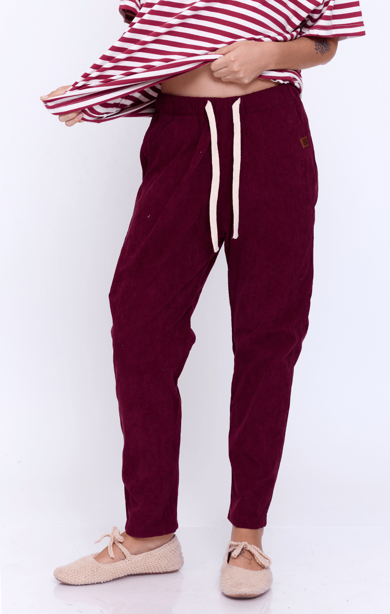 Burgundy - Corduroy Long Pants - GONSURFING