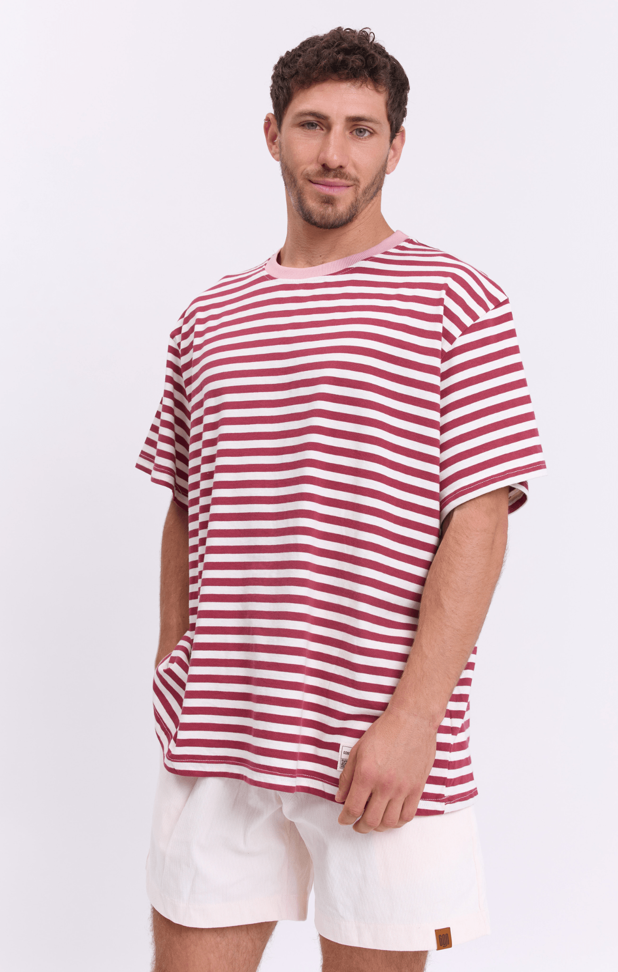 Burgundy Stripes - Oversize T-Shirt - GONSURFING