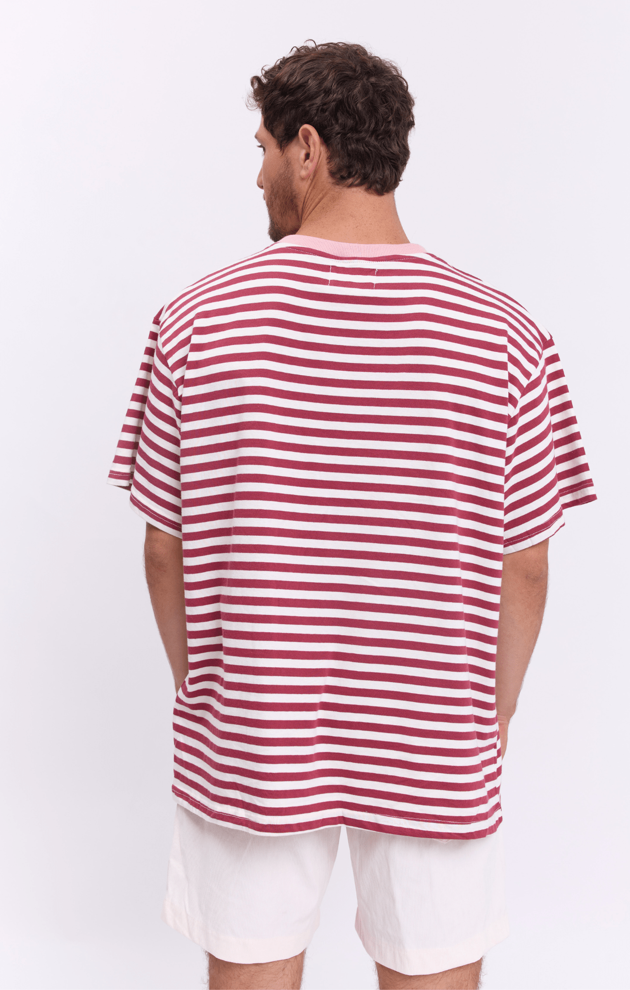 Burgundy Stripes - Oversize T-Shirt - GONSURFING