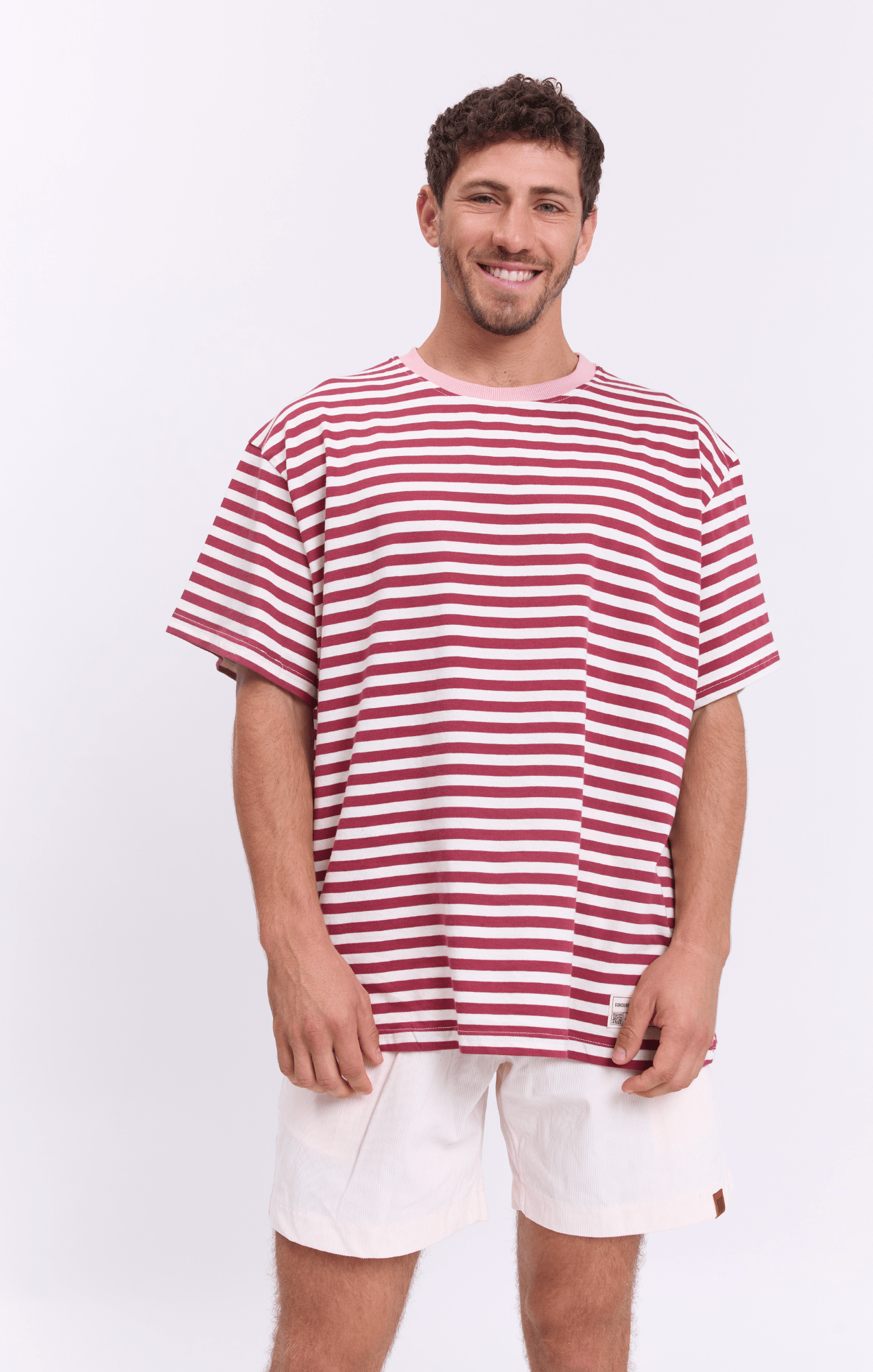 Burgundy Stripes - Oversize T-Shirt - GONSURFING