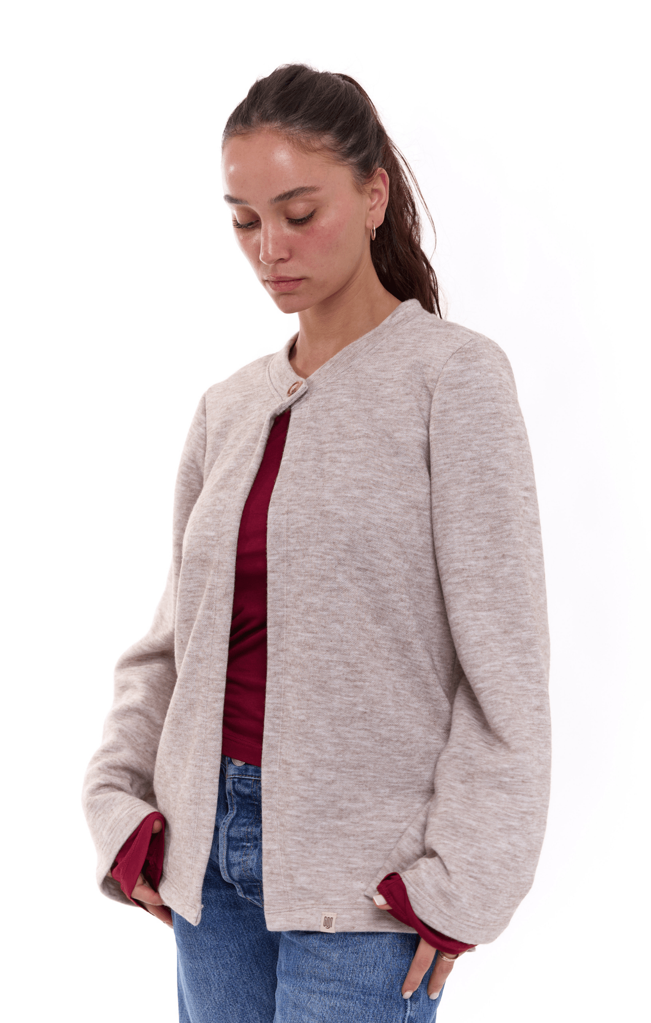cardigan - Beige - GONSURFING