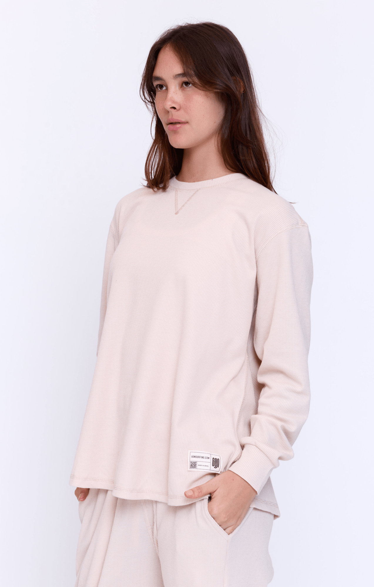 Cream - Waffle Long Shirt - GONSURFING